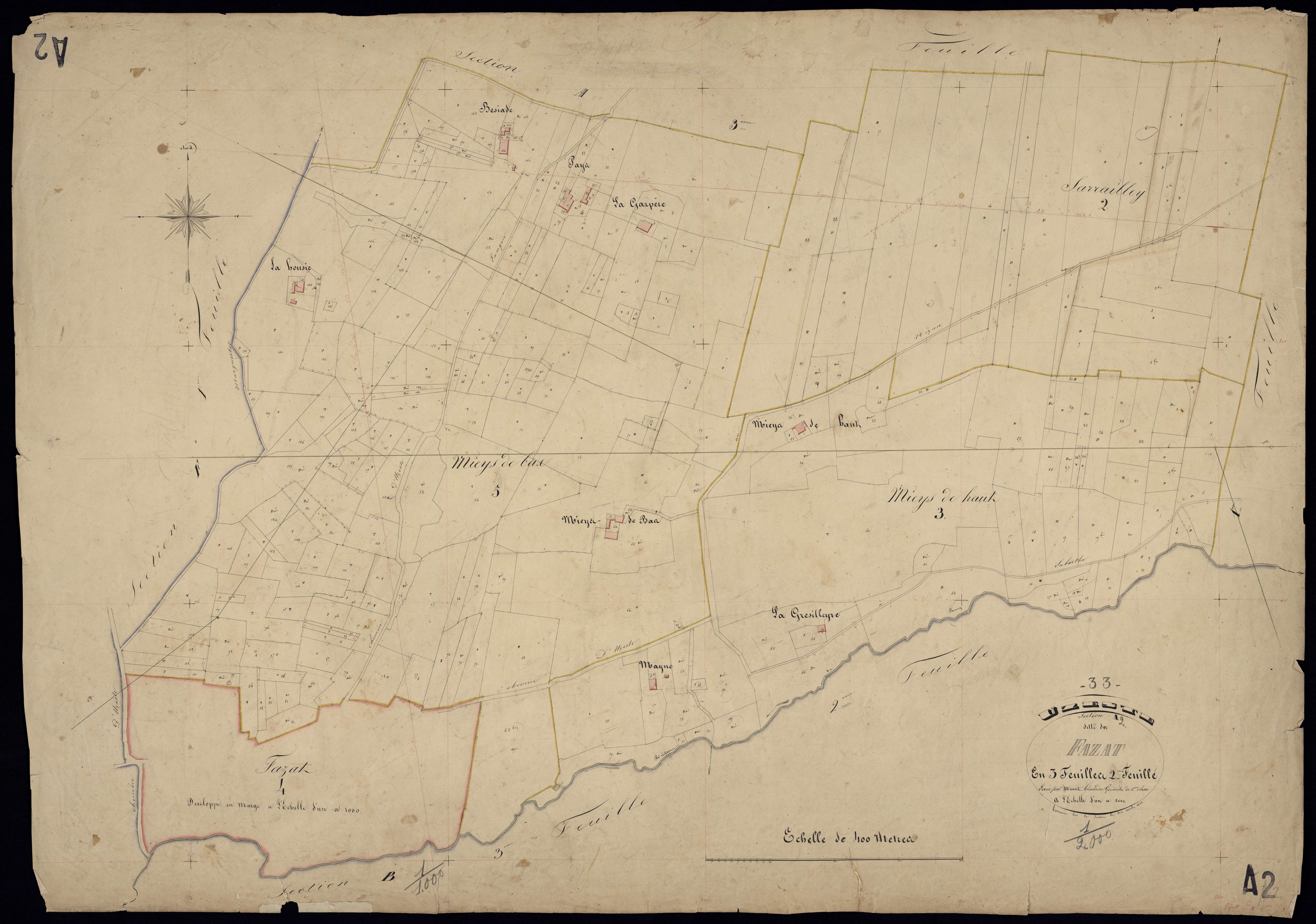 Uzeste - -Section A feuille 2 : Fazat