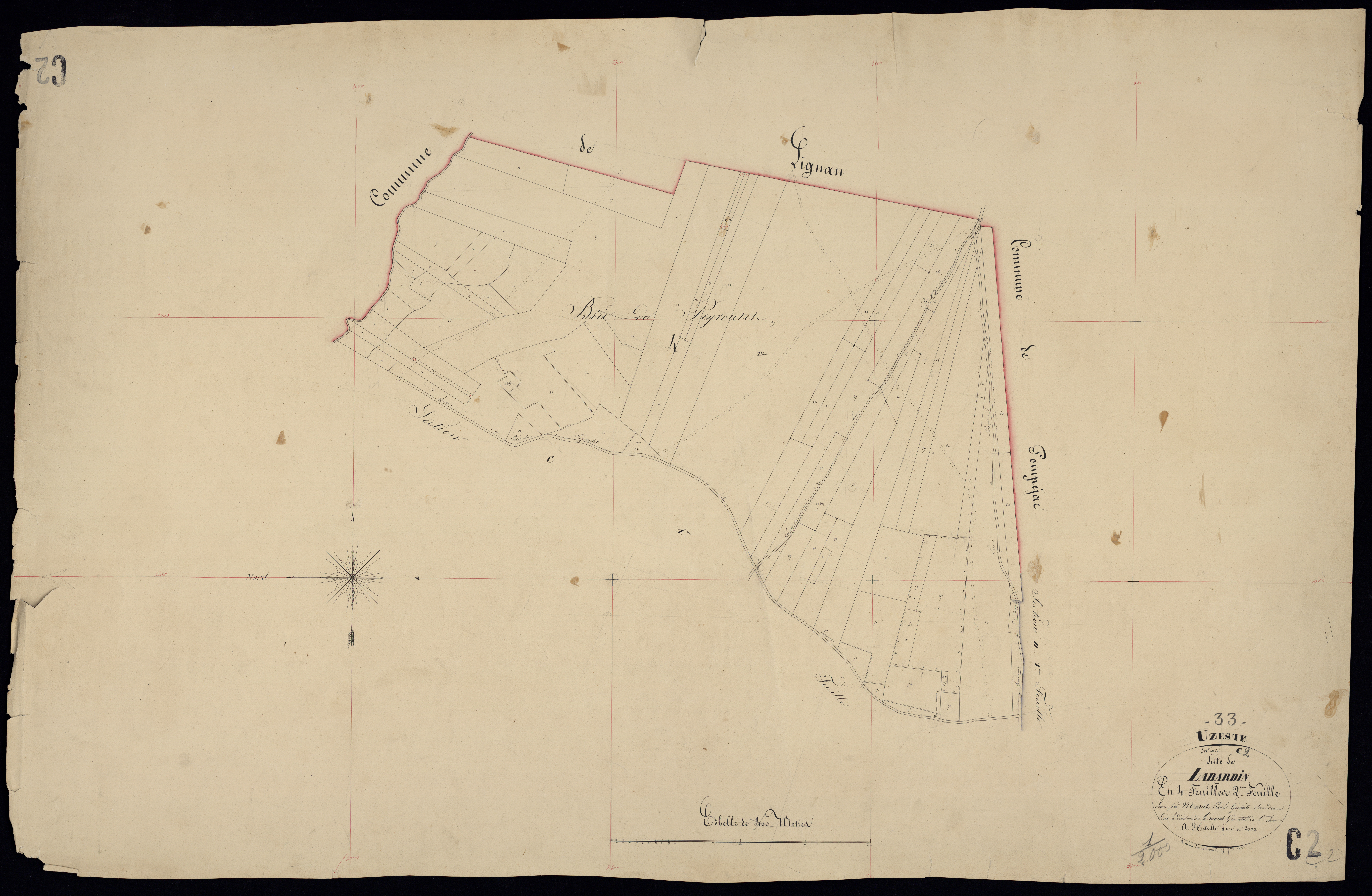 Uzeste - -Section C feuille 2 : Labardin
