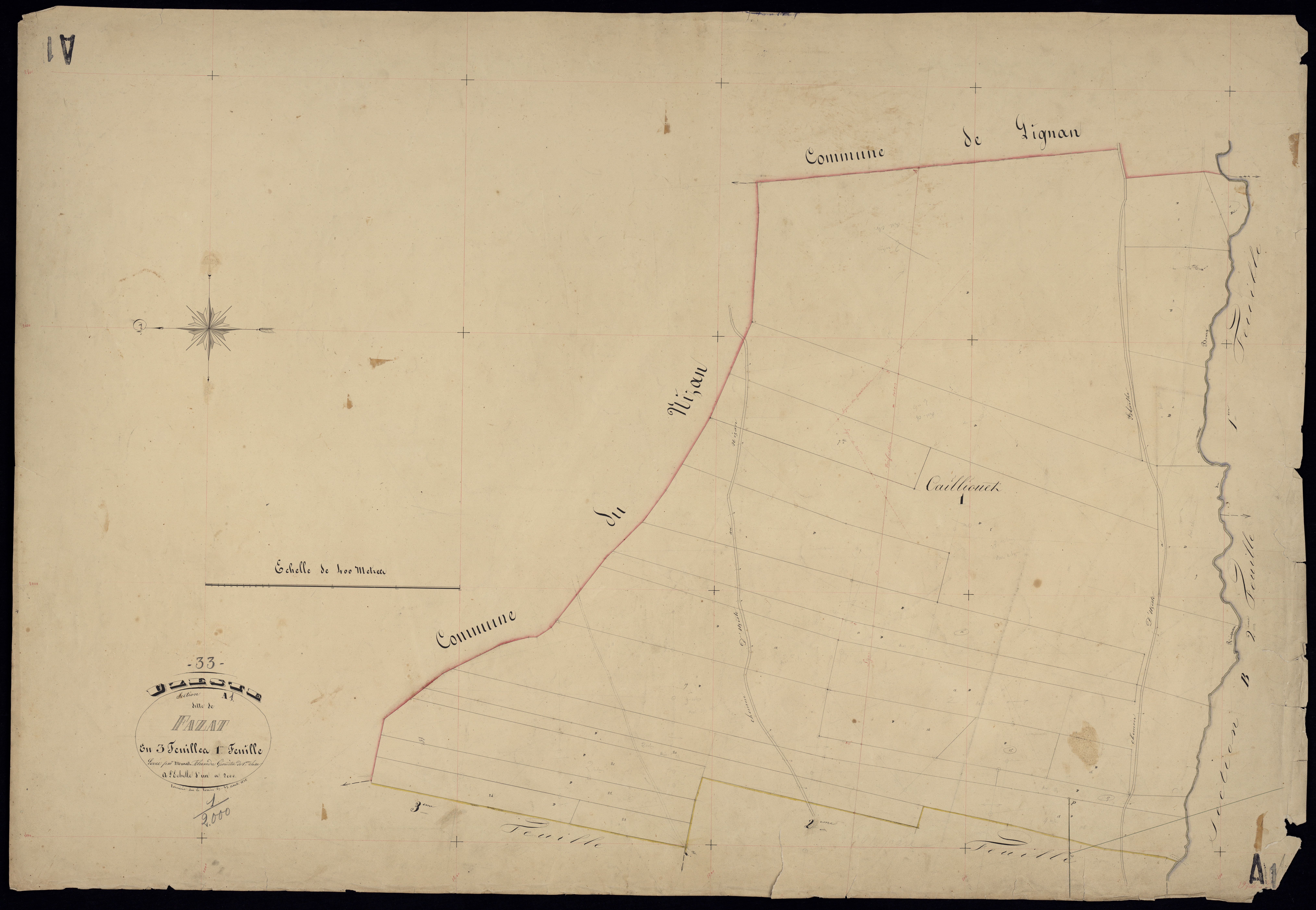 Uzeste - -Section A feuille 1 : Fazat