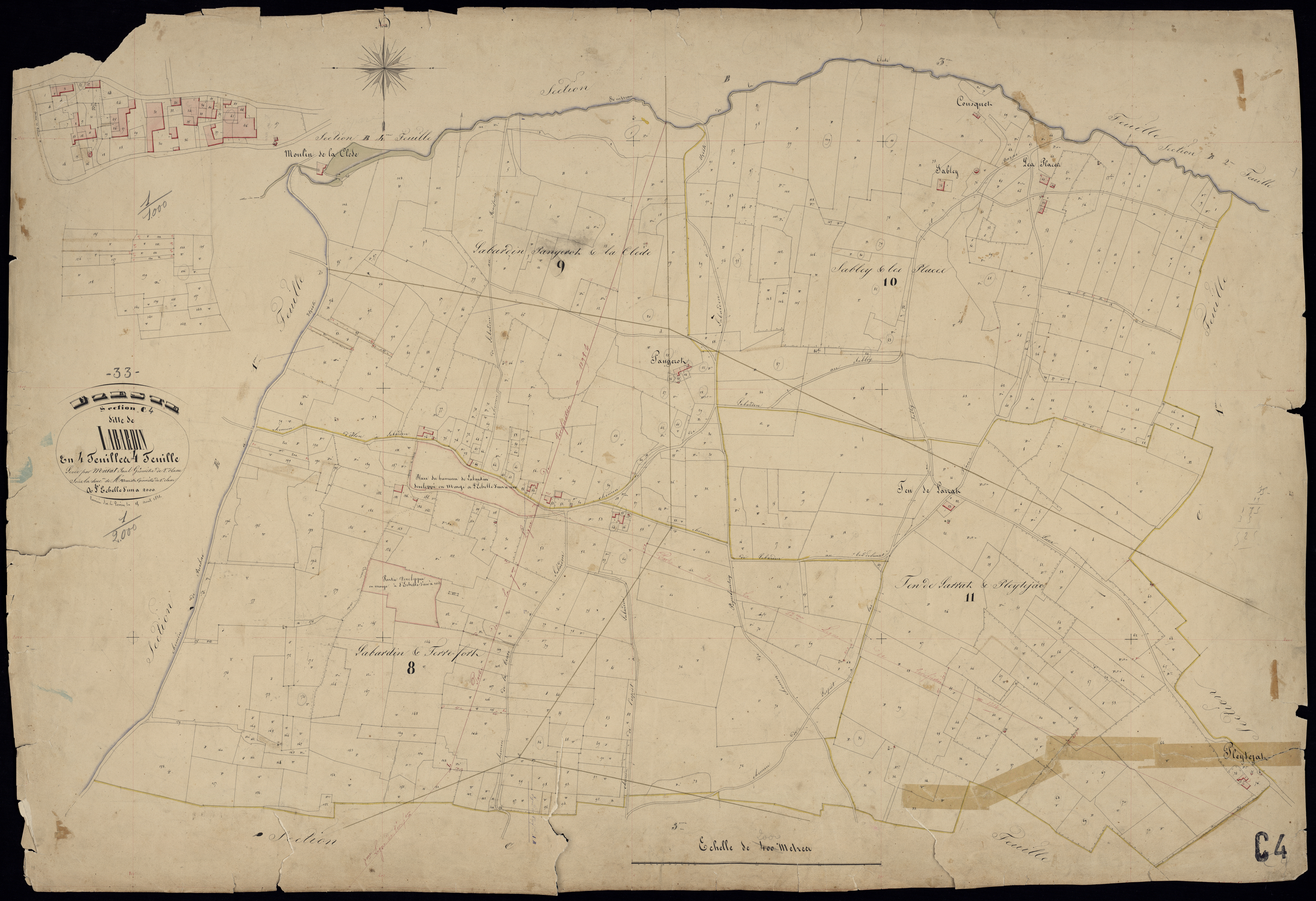 Uzeste - -Section C feuille 4 : Labardin