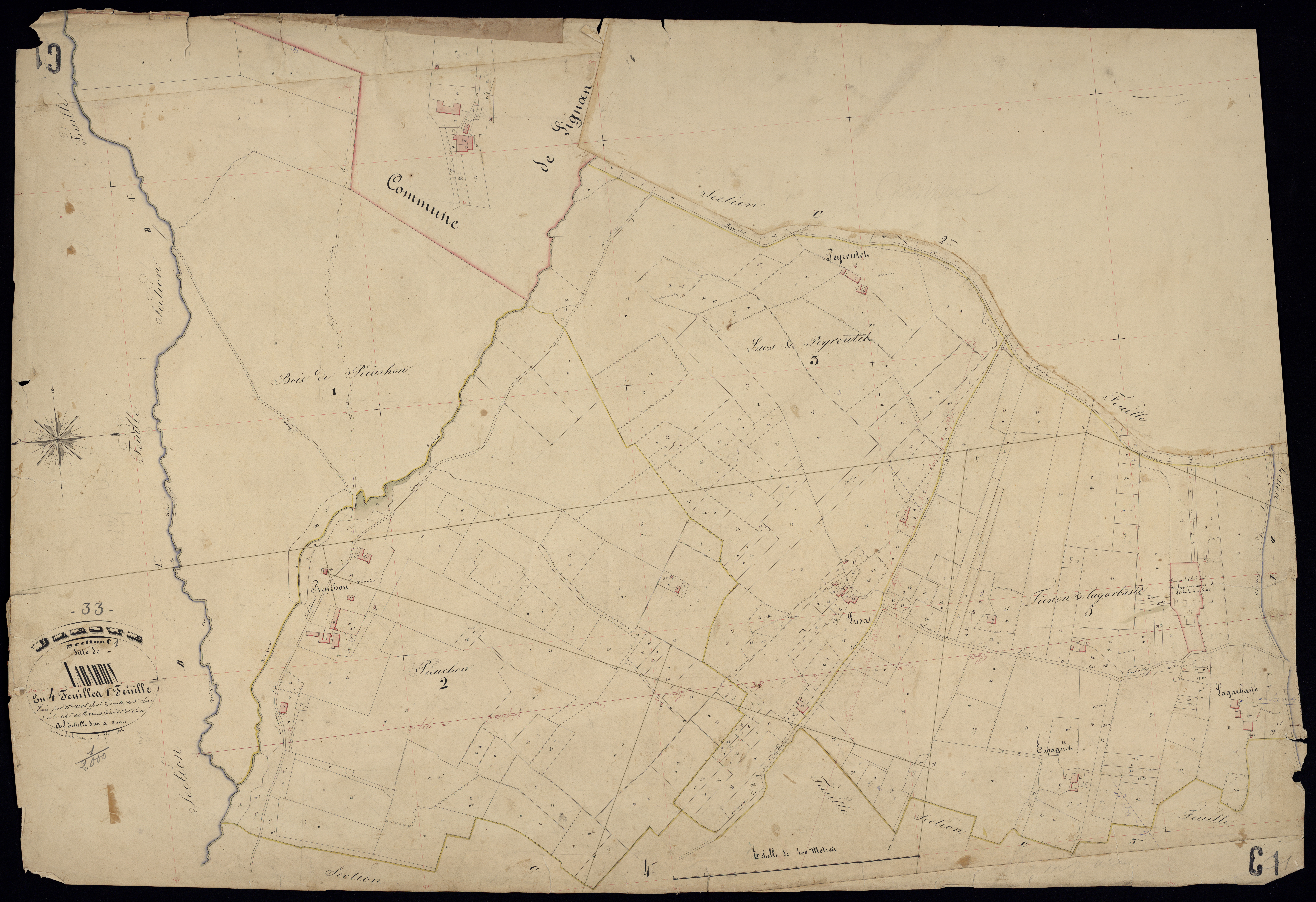 Uzeste - -Section C feuille 1 : Labardin