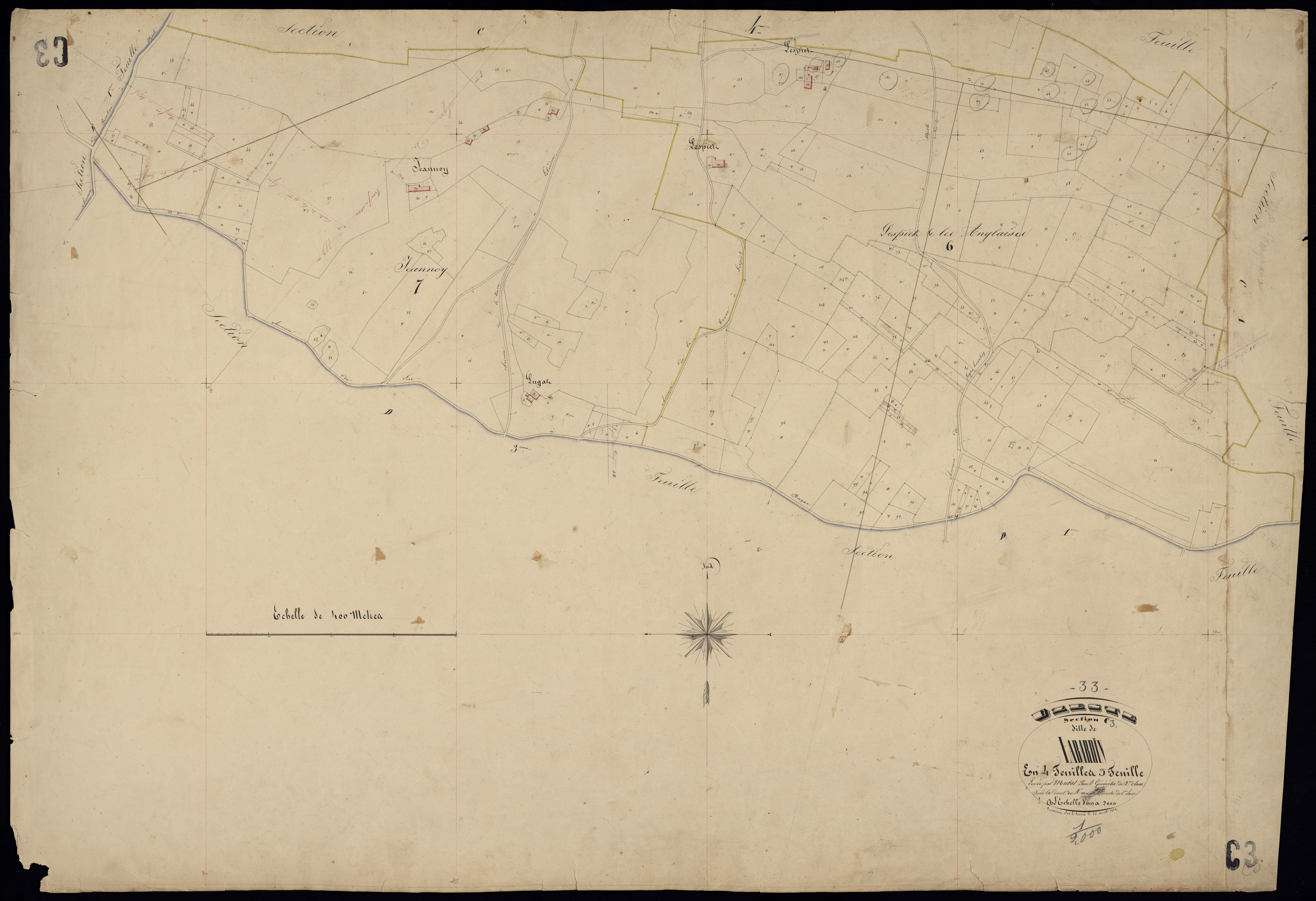 Uzeste - -Section C feuille 3 : Labardin