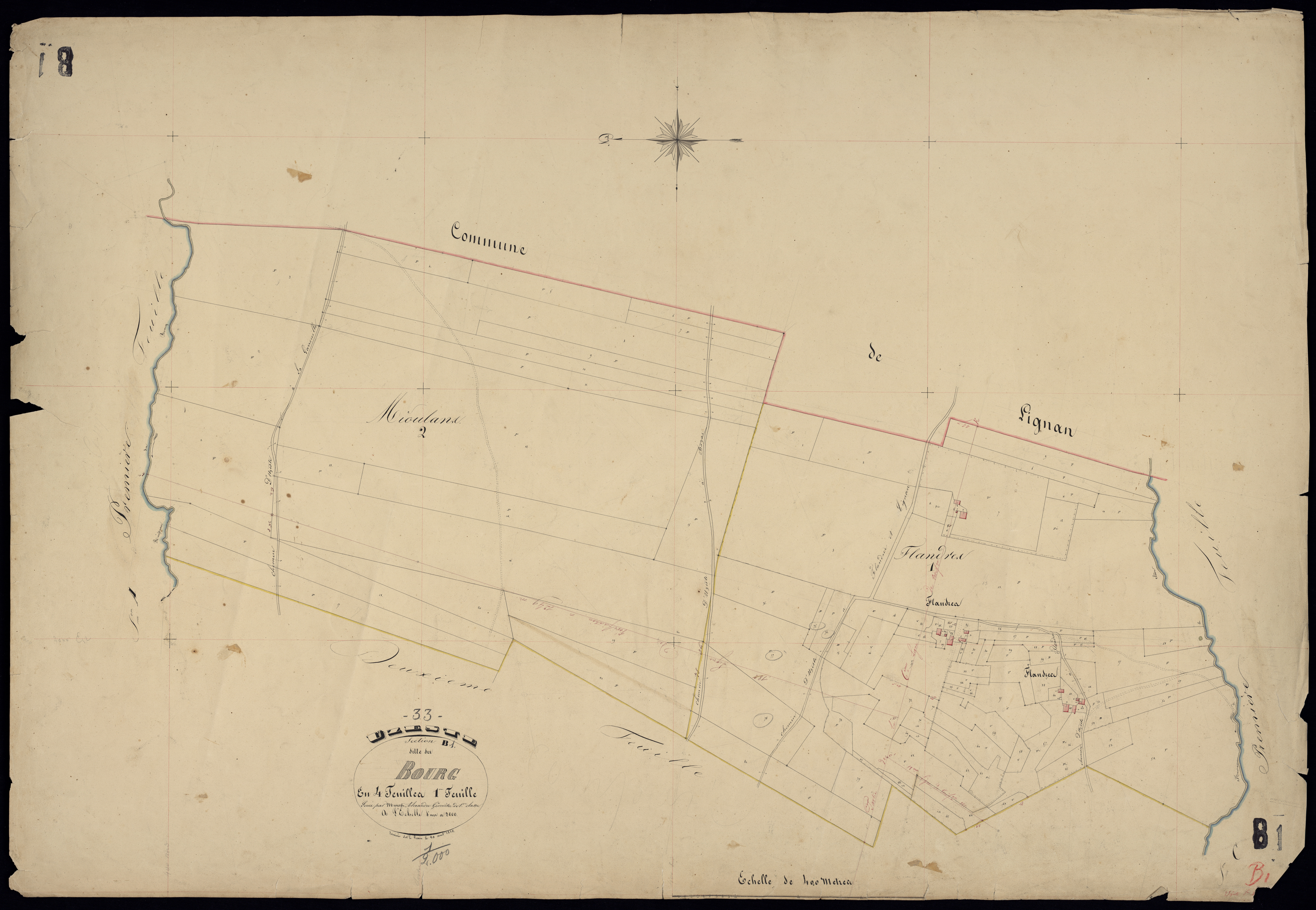 Uzeste - -Section B feuille 1 : Le Bourg