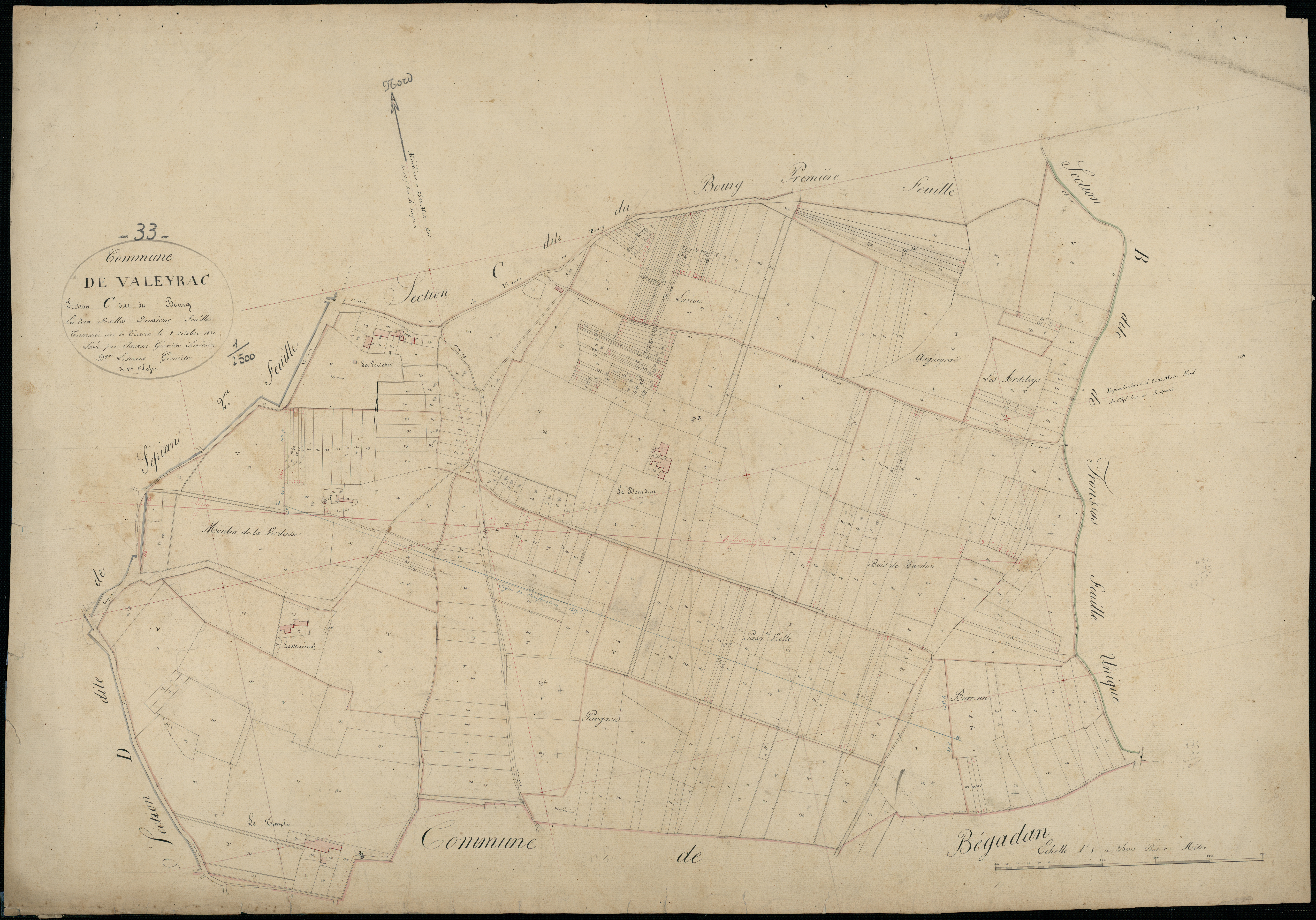 Valeyrac - -Section C feuille 2 : Le Bourg