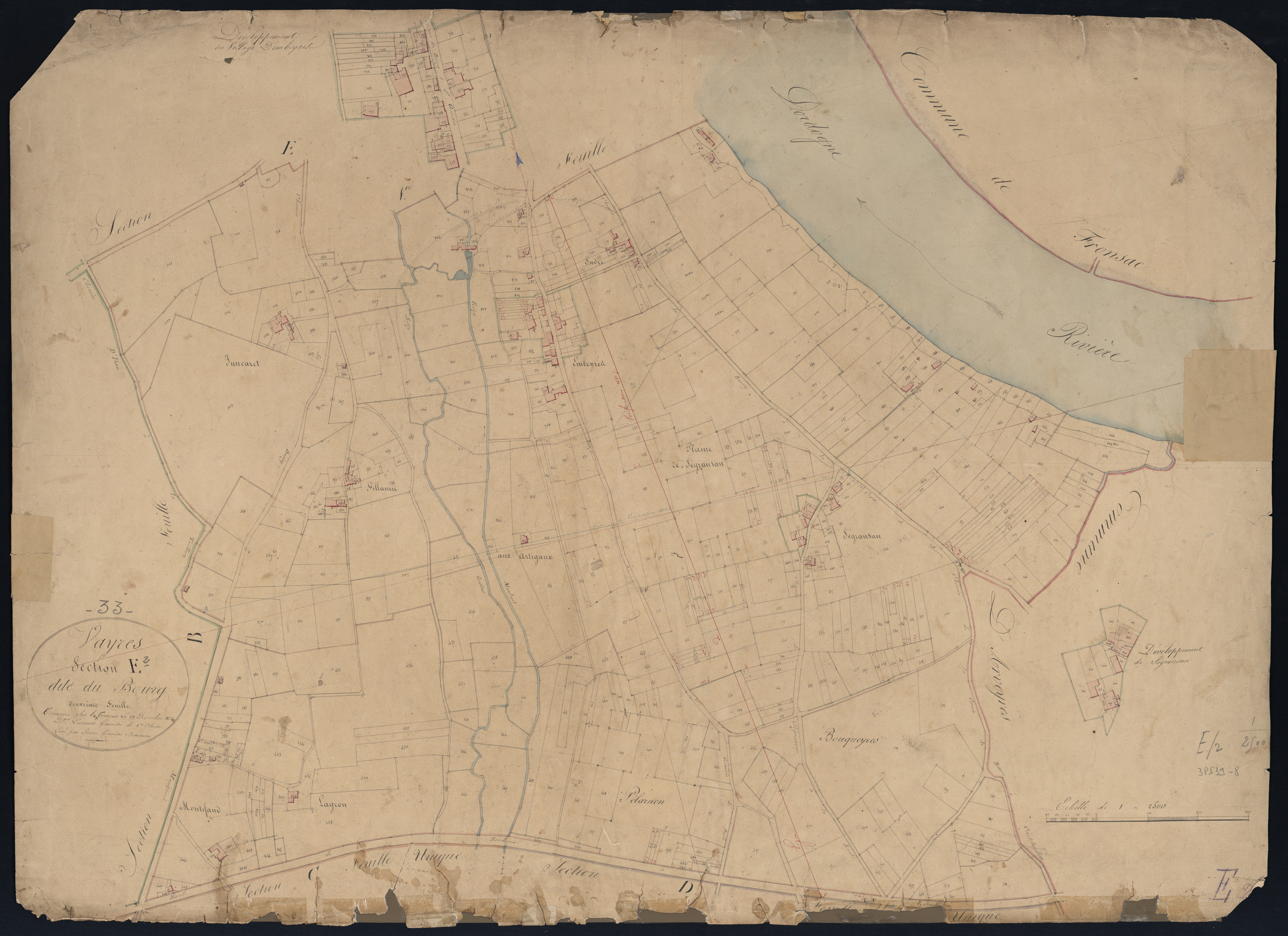 Vayres - -Section E feuille 2 : Le Bourg