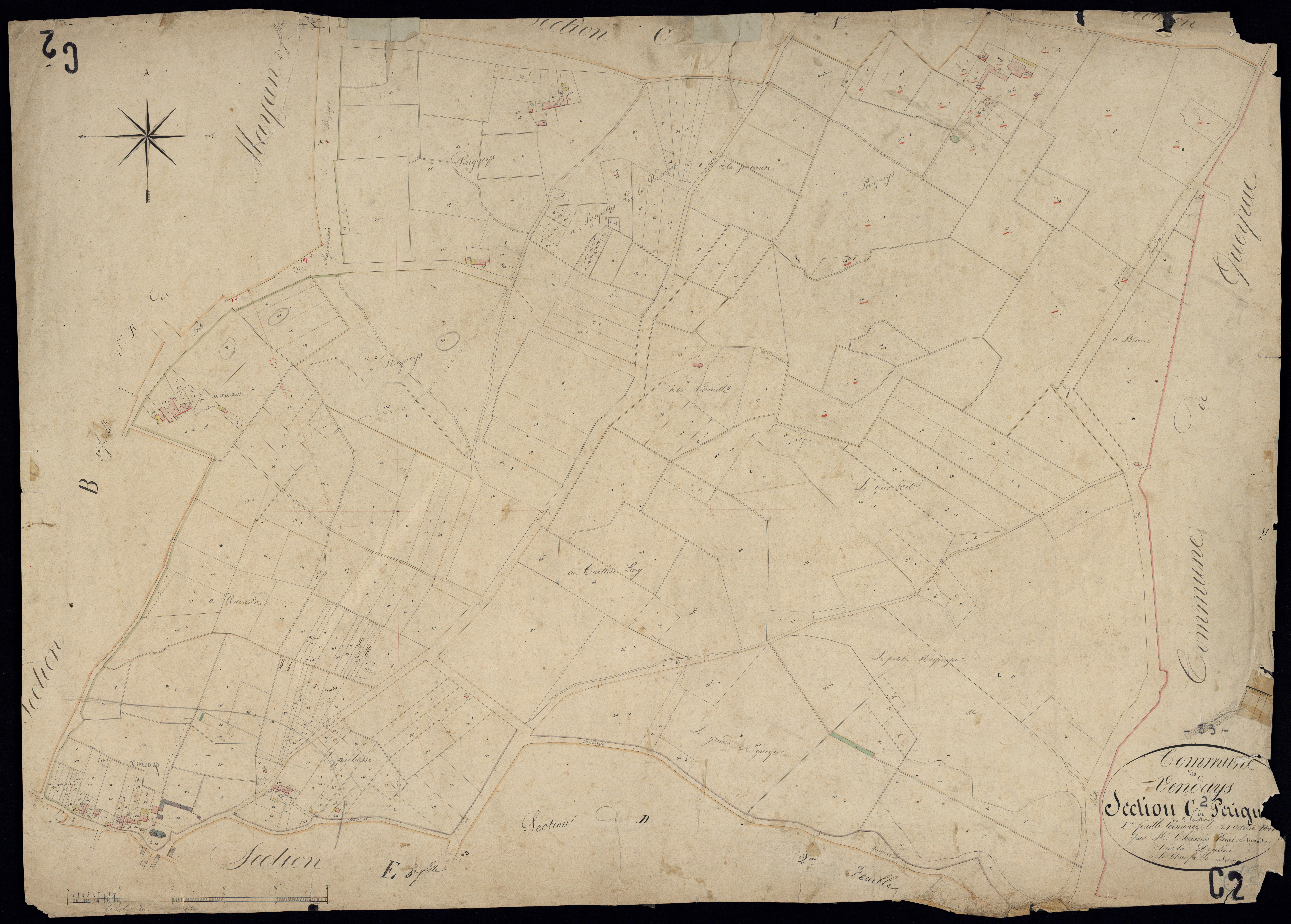 Vendays-Montalivet - -Section C feuille 2 : Perigueys