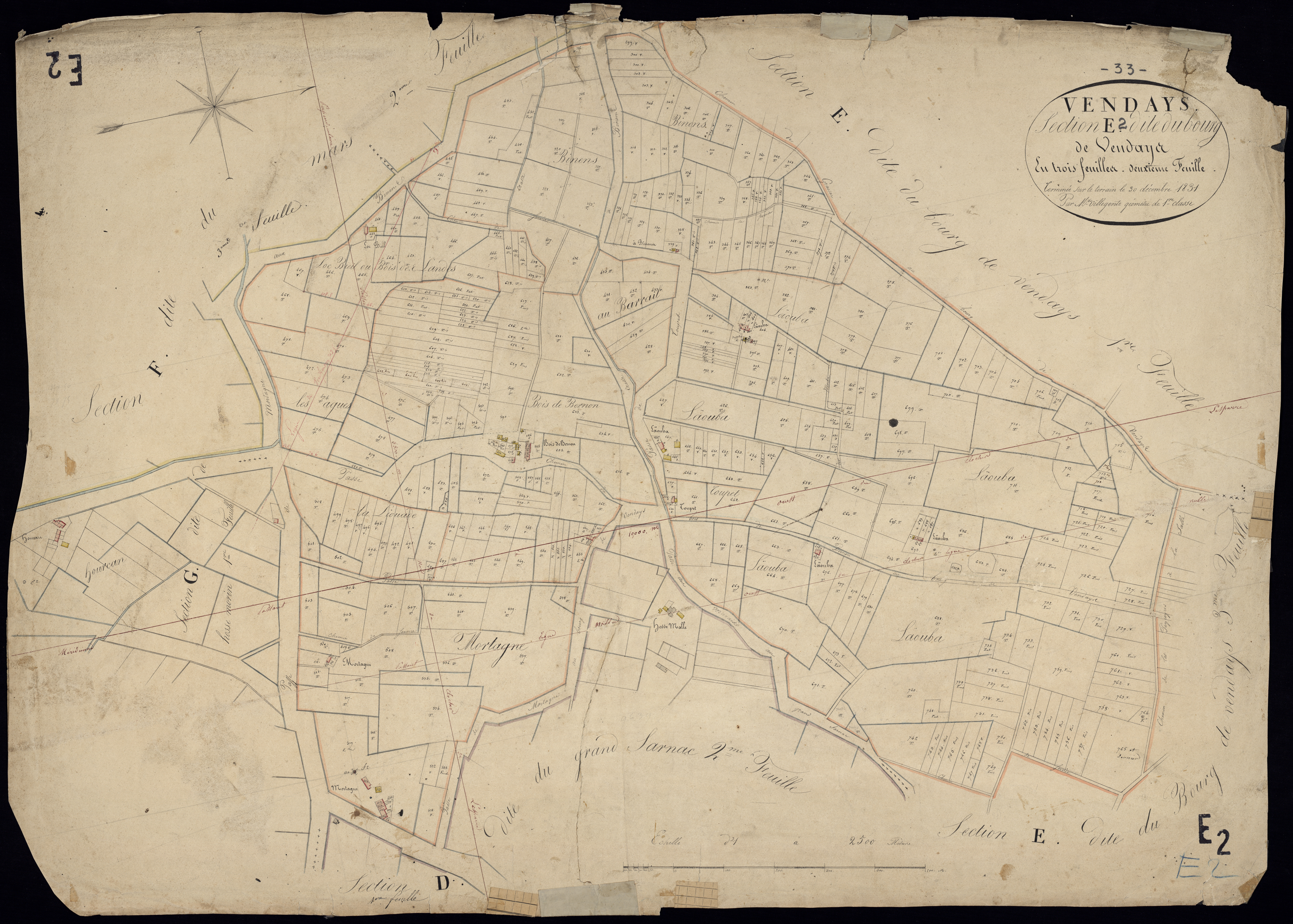Vendays-Montalivet - -Section E feuille 2 : Le Bourg