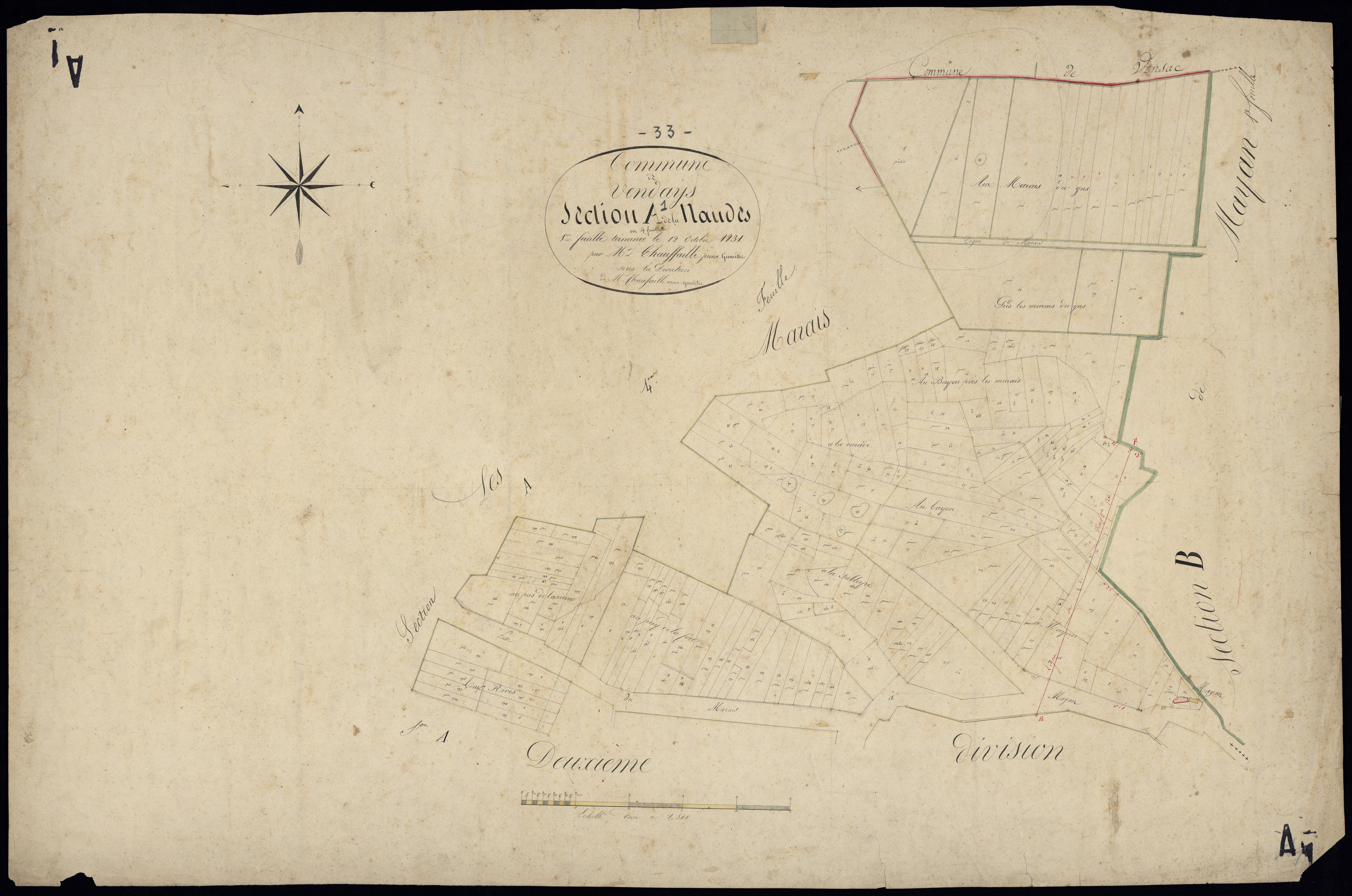 Vendays-Montalivet - -Section A feuille 1 : La Naude