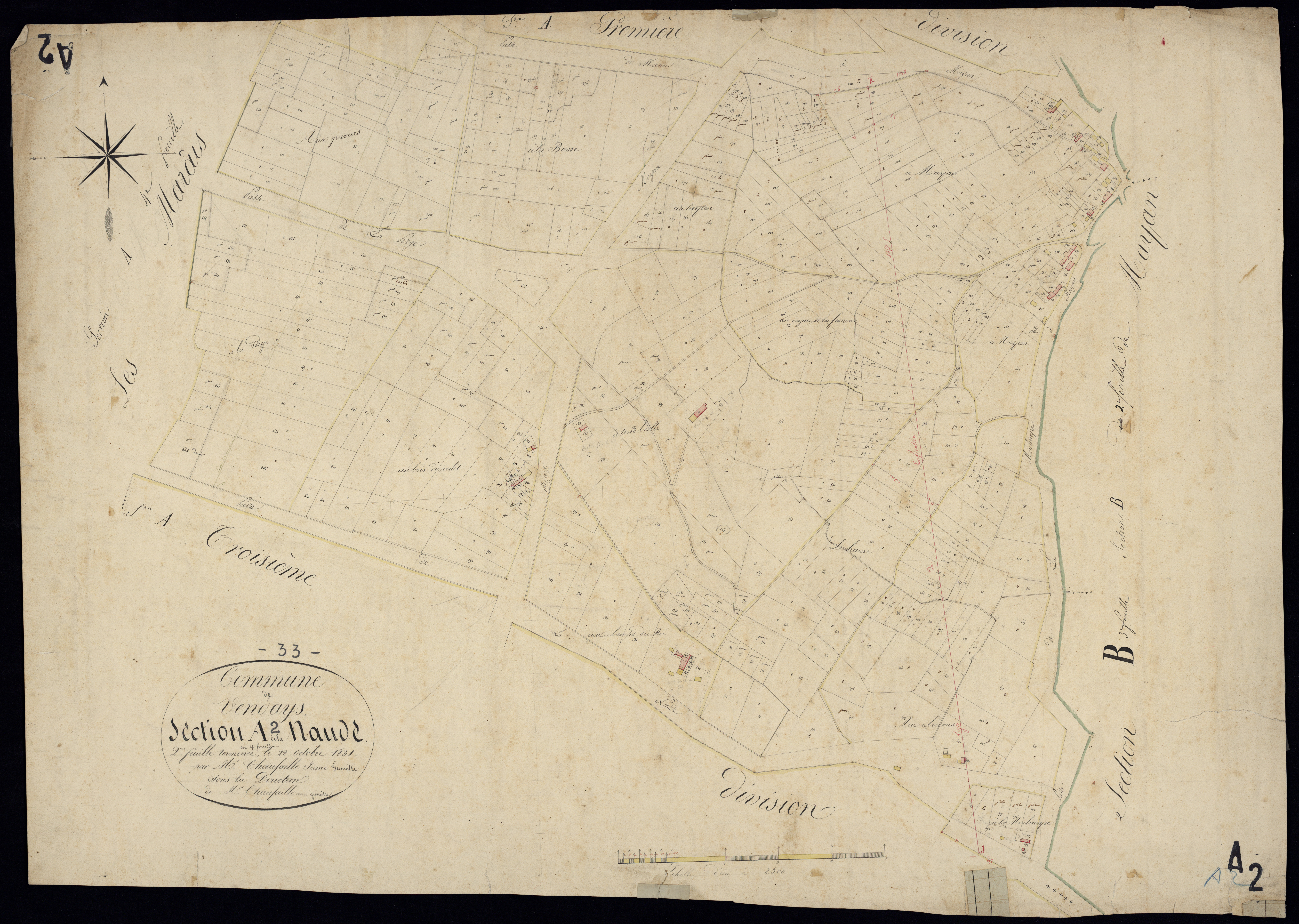 Vendays-Montalivet - -Section A feuille 2 : La Naude