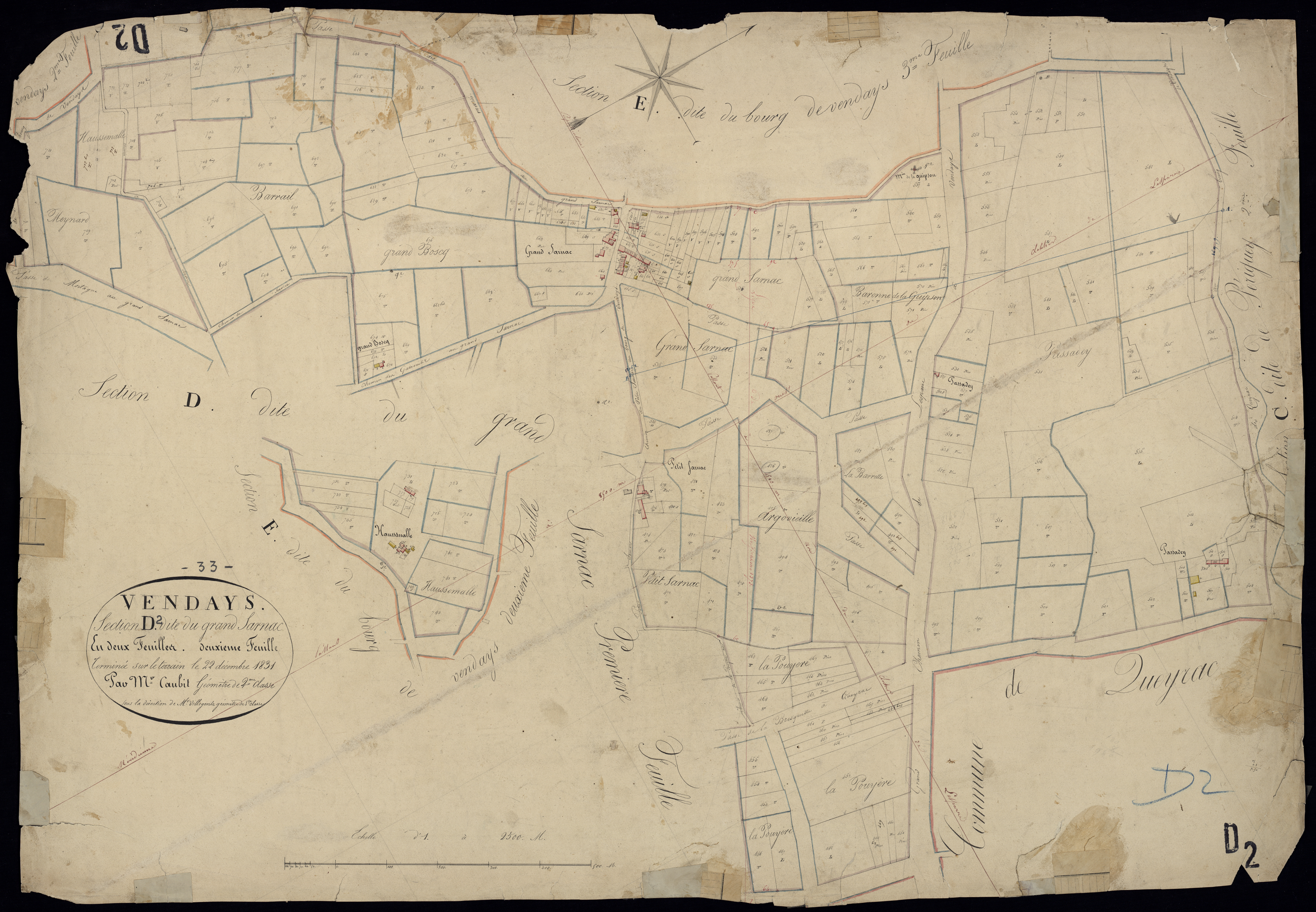 Vendays-Montalivet - -Section D feuille 2 : Grand-Sarnac