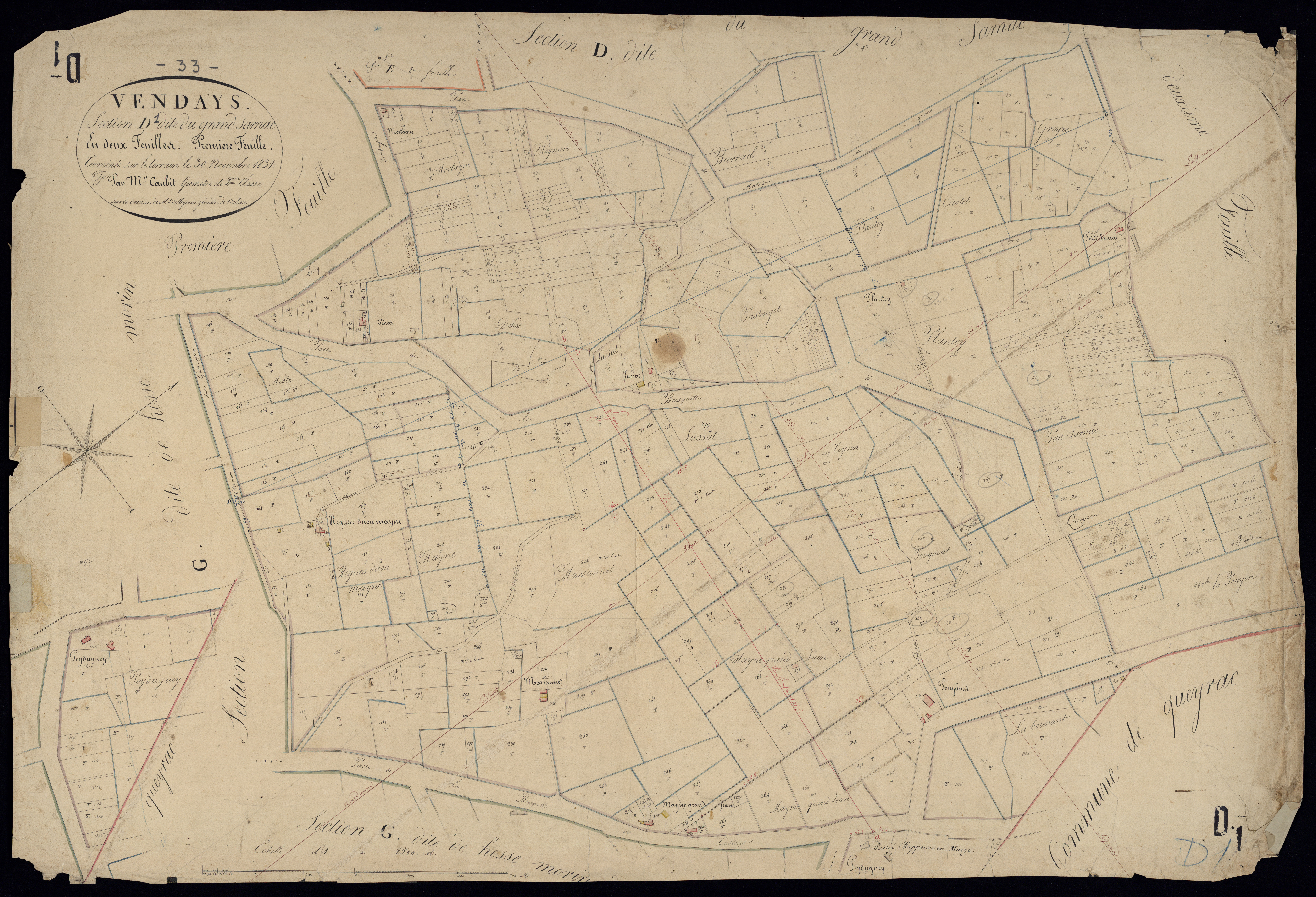 Vendays-Montalivet - -Section D feuille 1 : Grand-Sarnac