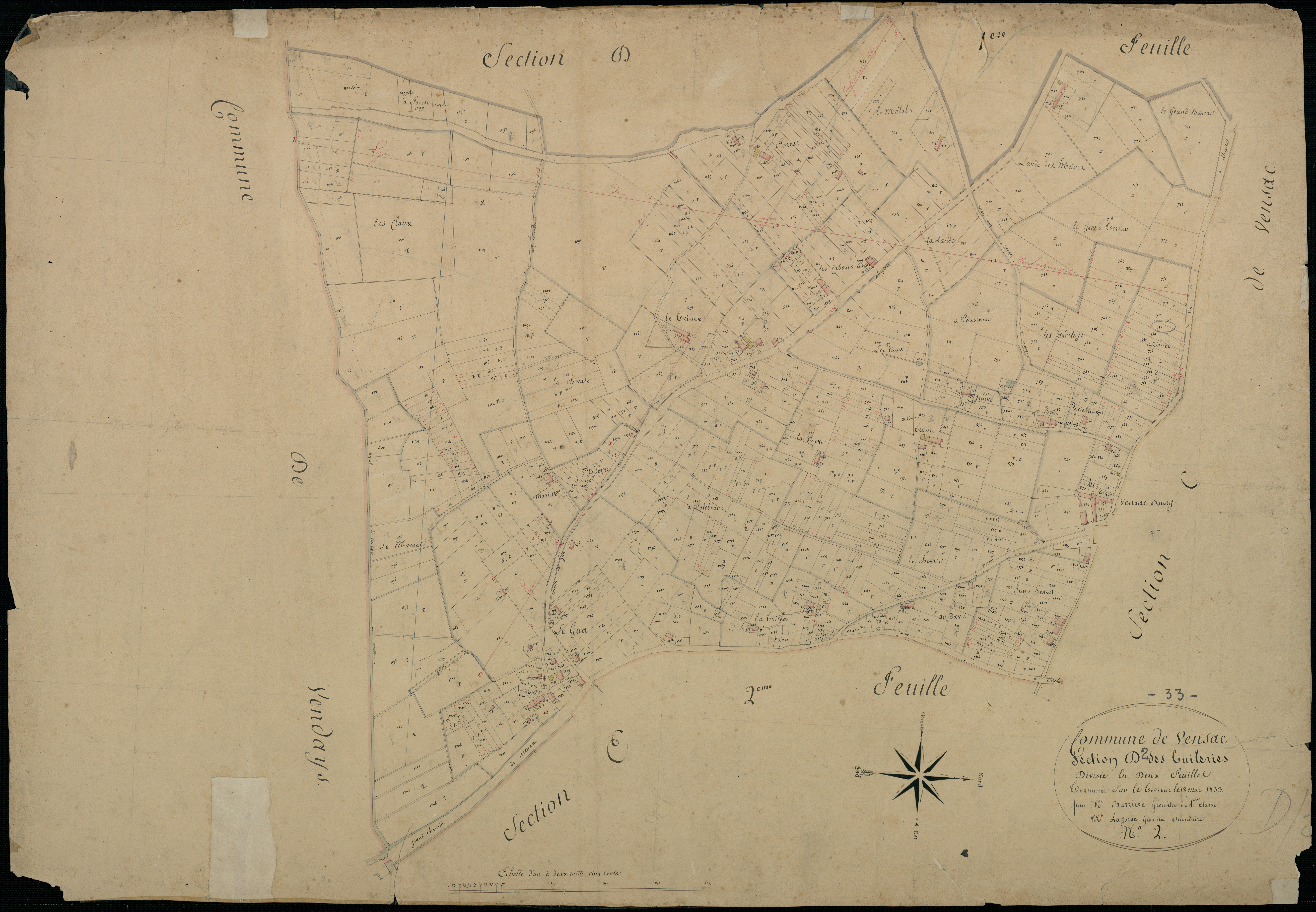 Vensac - -Section D feuille 2 : Les Tuileries