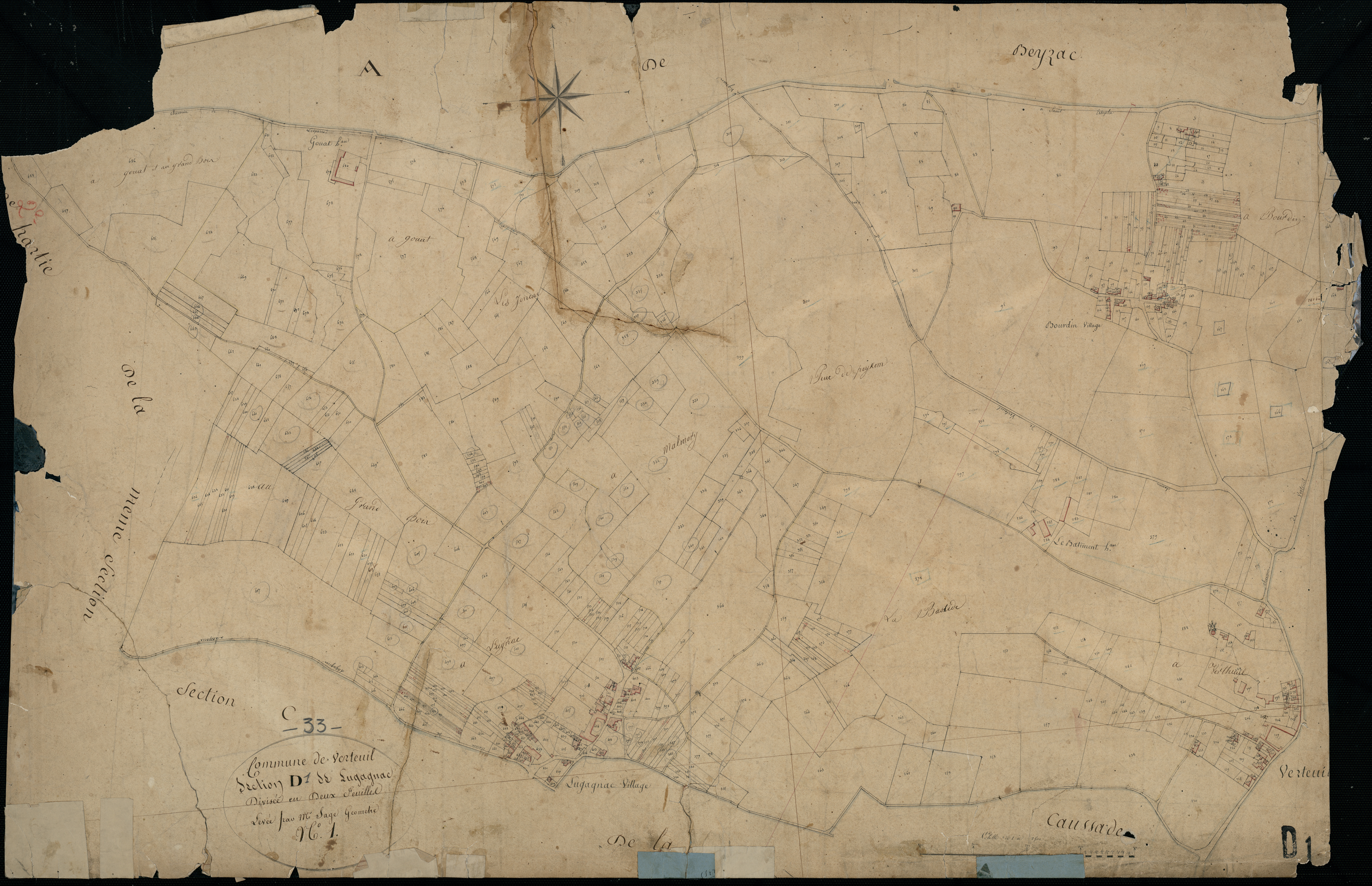 Vertheuil - -Section D feuille 1 : Lugagnac