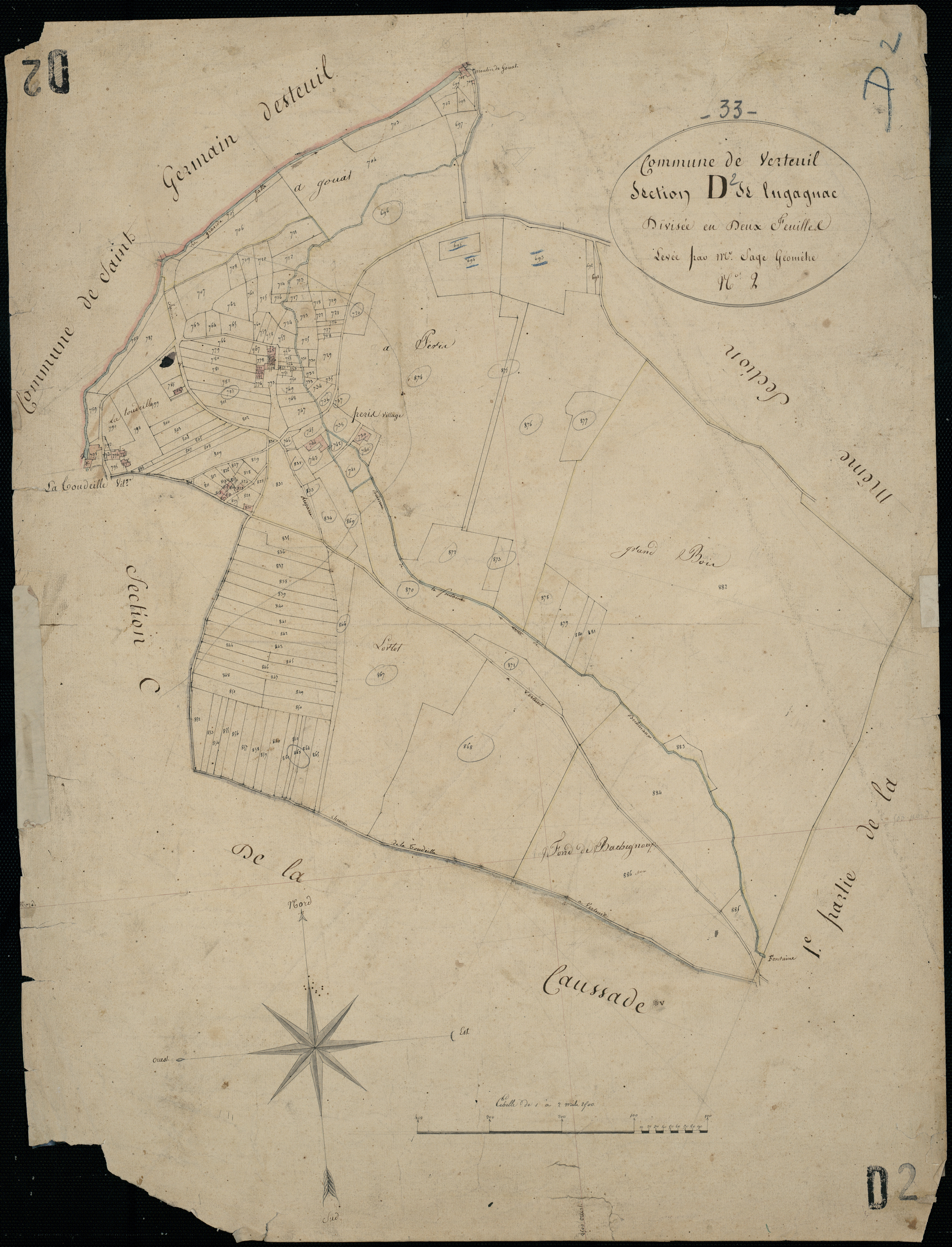 Vertheuil - -Section D feuille 2 : Lugagnac