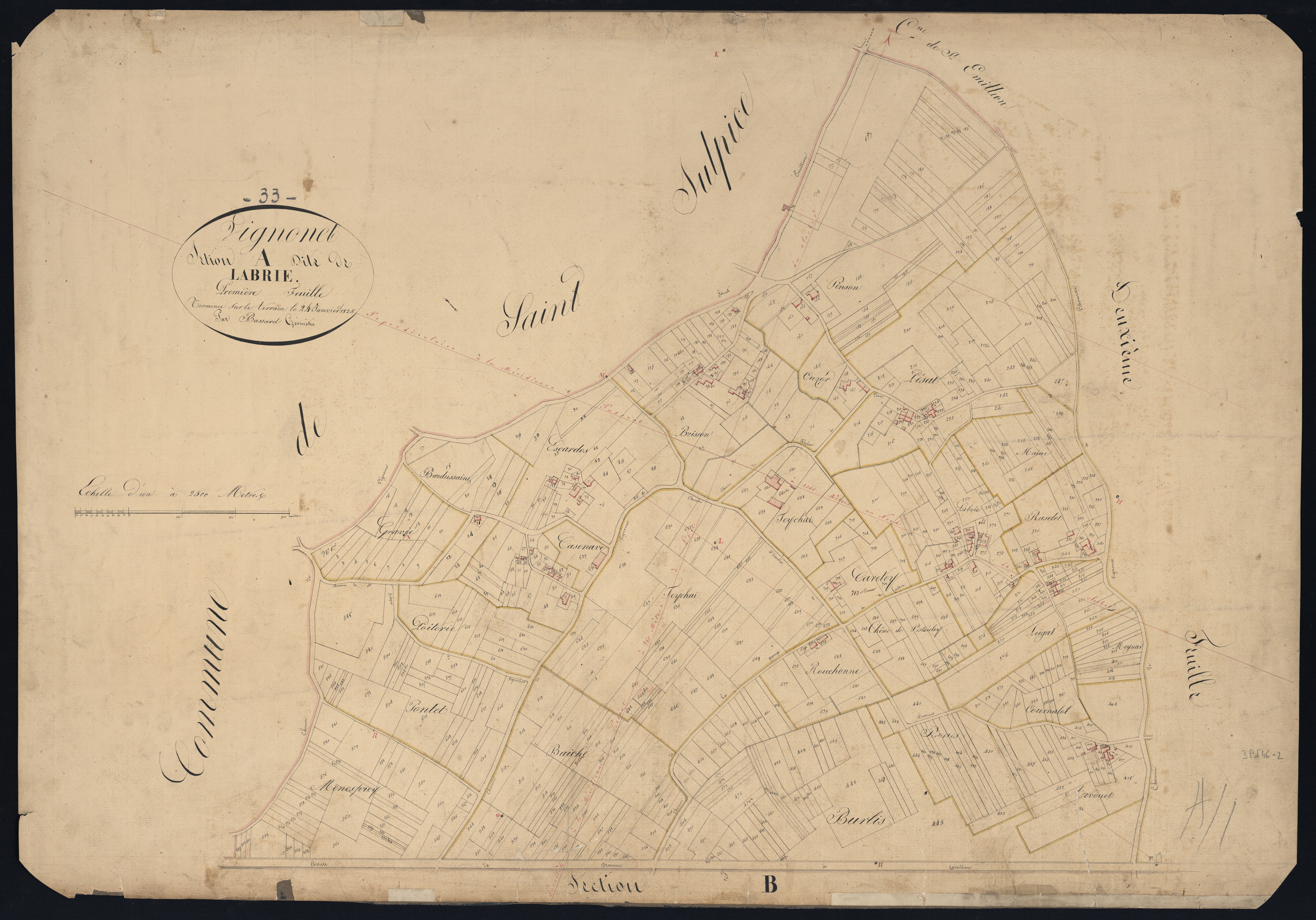 Vignonet - -Section A feuille 1 : Labrie