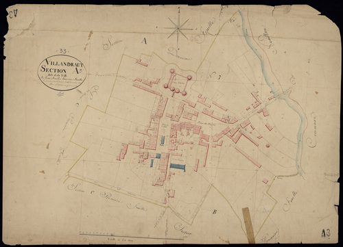 Villandraut - -Section A feuille 3 : La Ville
