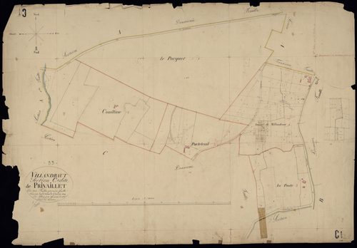 Villandraut - -Section C feuille 1 : Privaillet