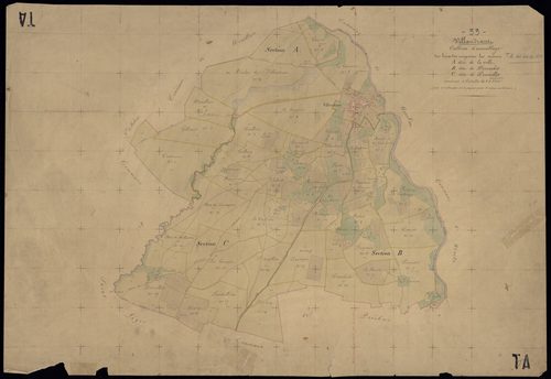 Villandraut - -Tableau d'assemblage sections A,B,C :