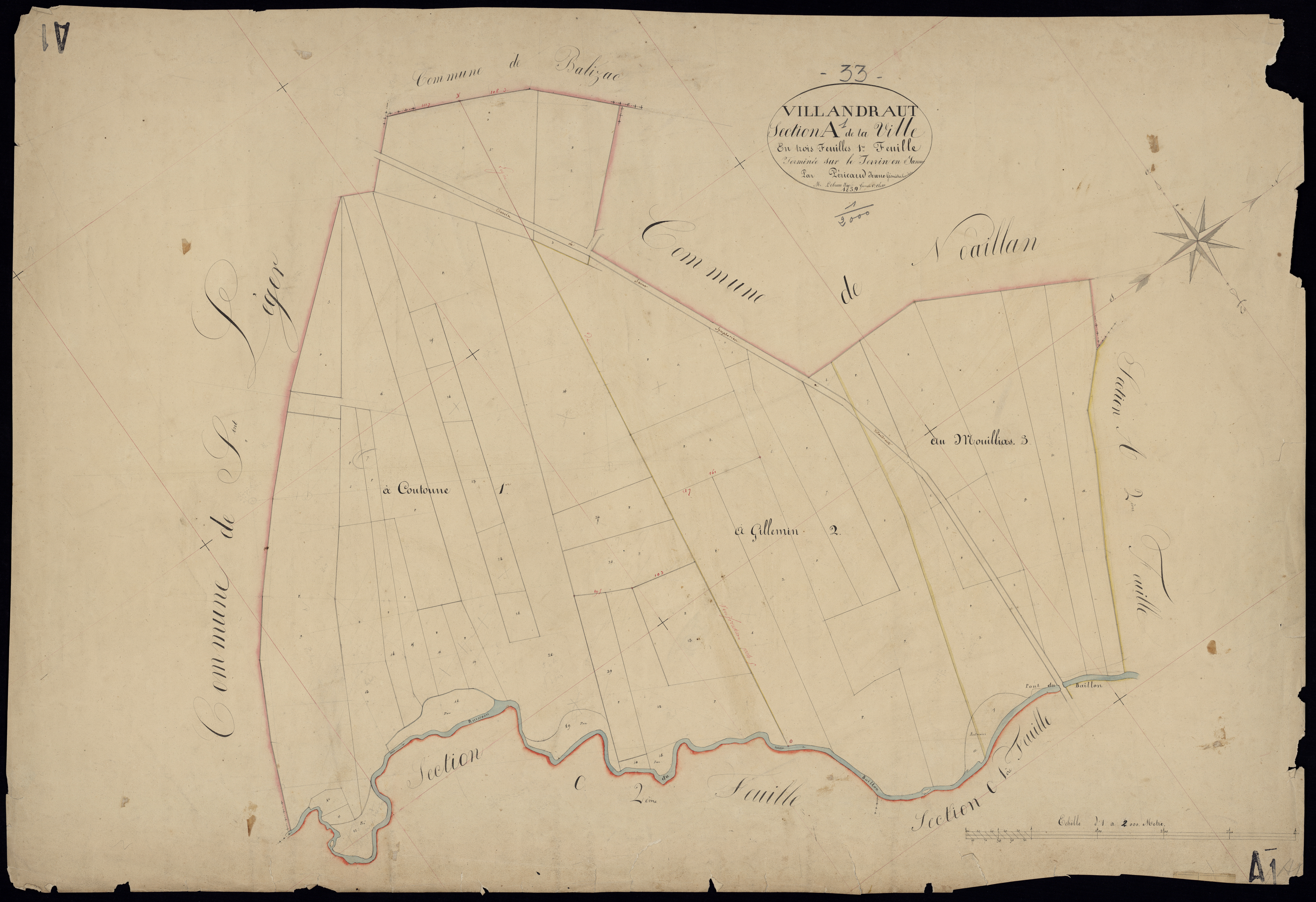 Villandraut - -Section A feuille 1 : La Ville