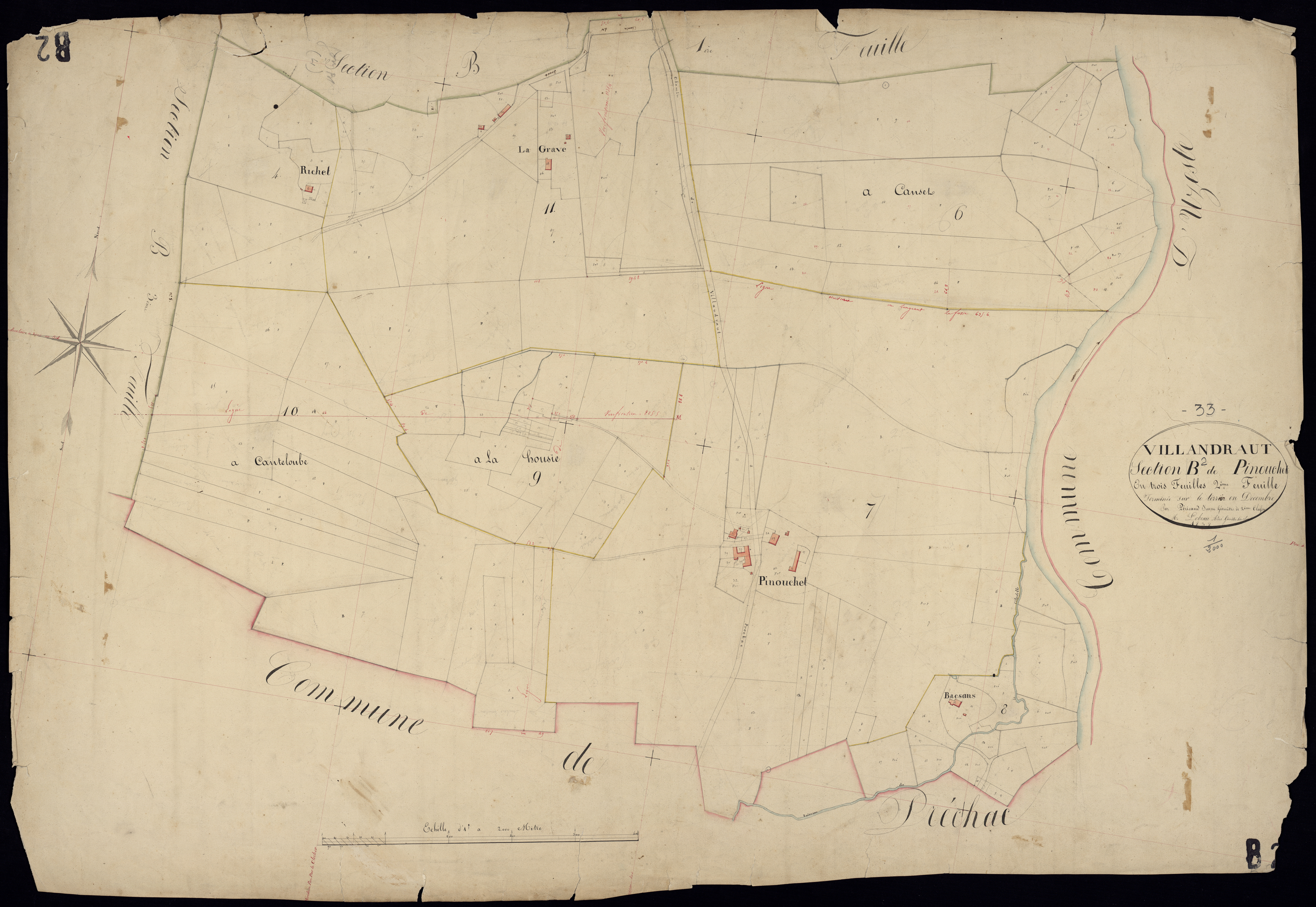 Villandraut - -Section B feuille 2 : Pinouchet