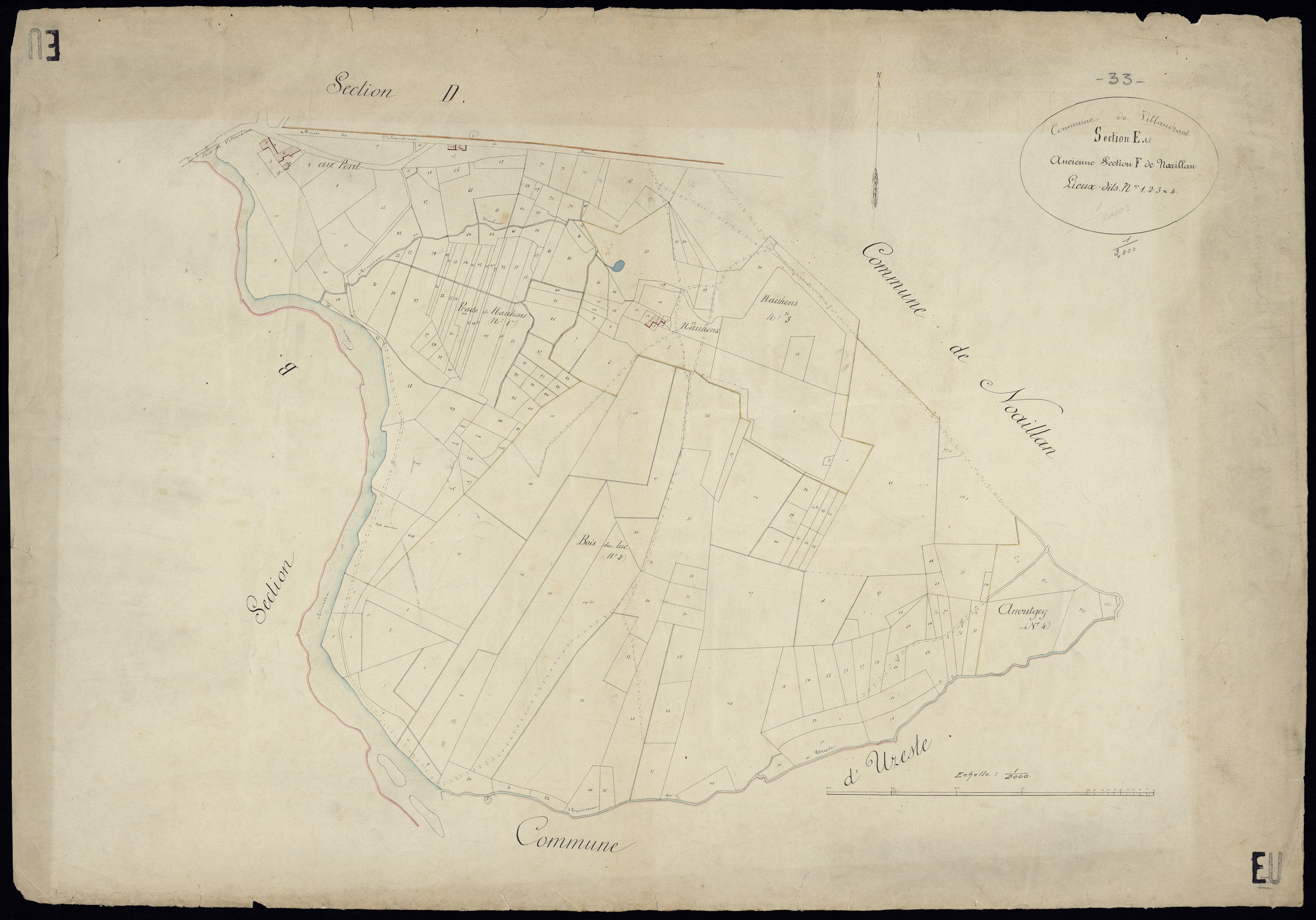 Villandraut - -Section E feuille unique :