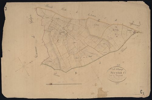 Villegouge - -Section C feuille 1 : Larroucaud