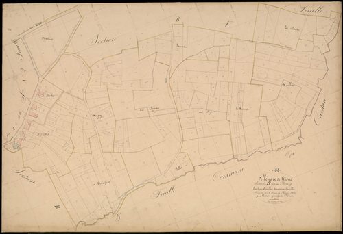 Villenave-de-Rions - -Section B feuille 2 : Le Bourg