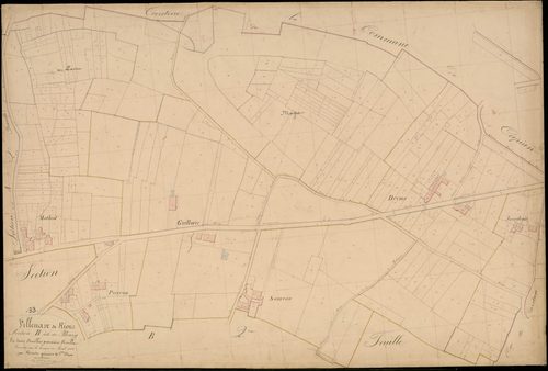 Villenave-de-Rions - -Section B feuille 1 : Le Bourg