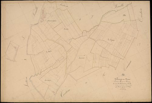 Villenave-de-Rions - -Section B feuille 3 : Le Bourg