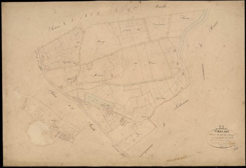 Virelade - -Section A feuille 6 : Le Bourg
