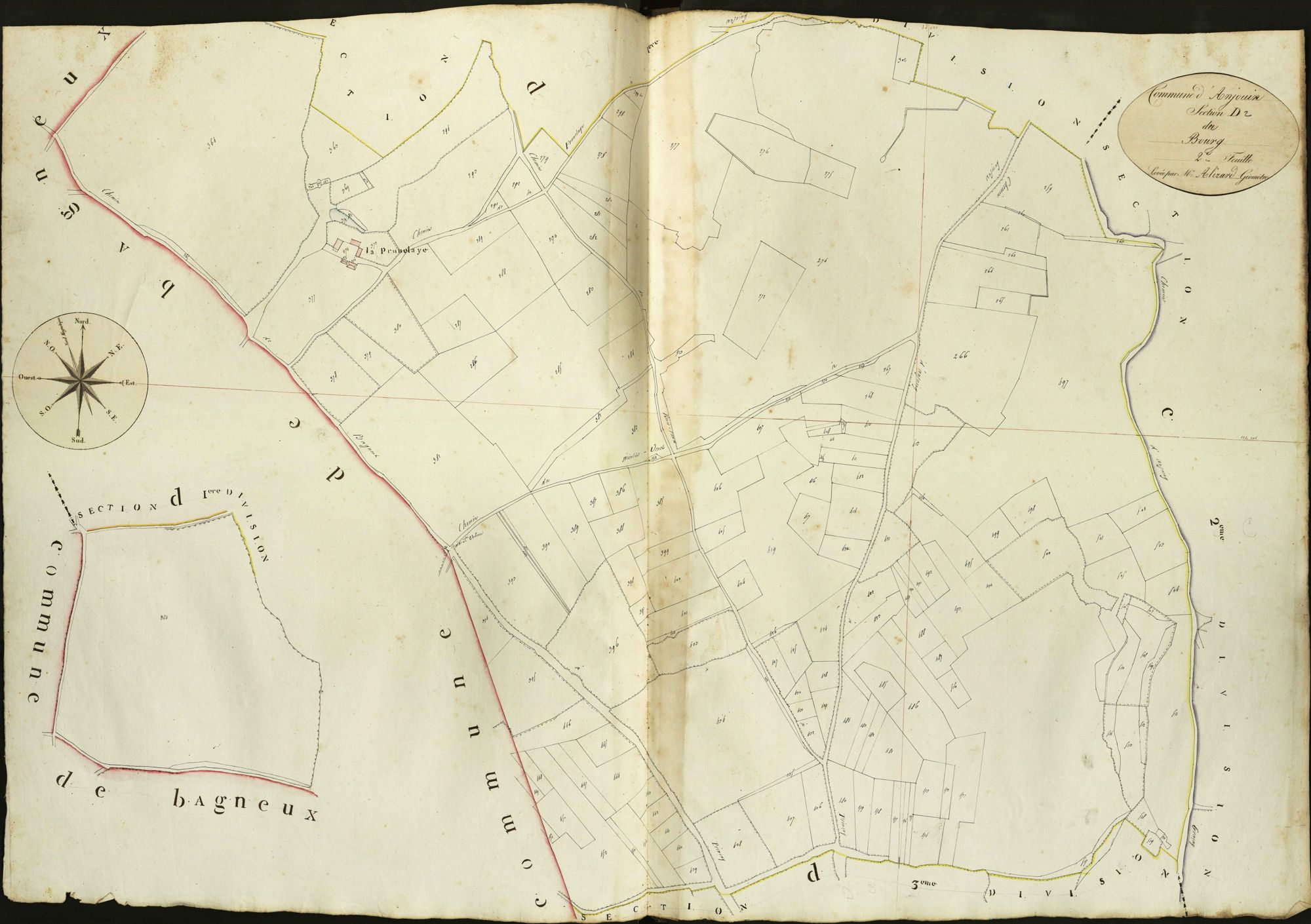Anjouin - Section D2, dite du Bourg.