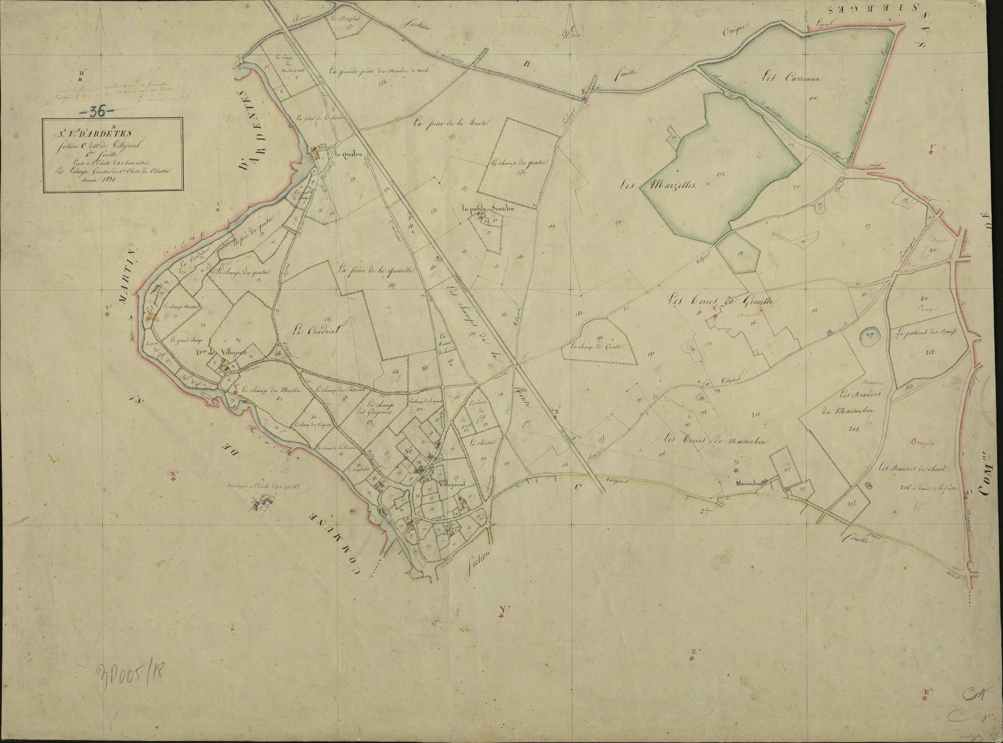 Ardentes - Section C1, dite de Villejovet.