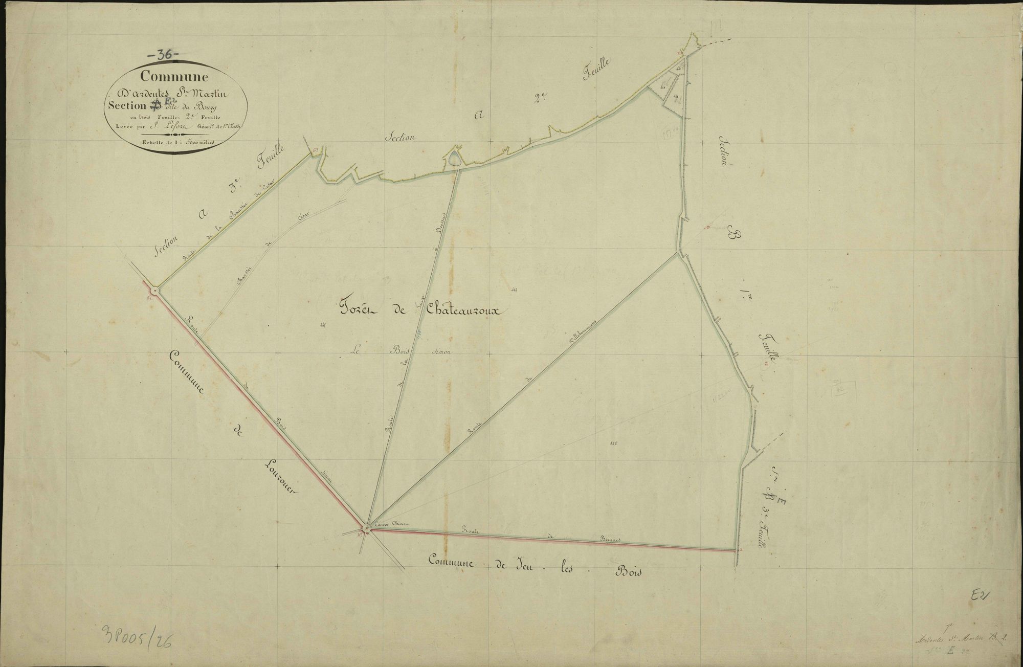Ardentes - Section E2, dite du Bourg, ancienne section B2 de Saint-Martin.