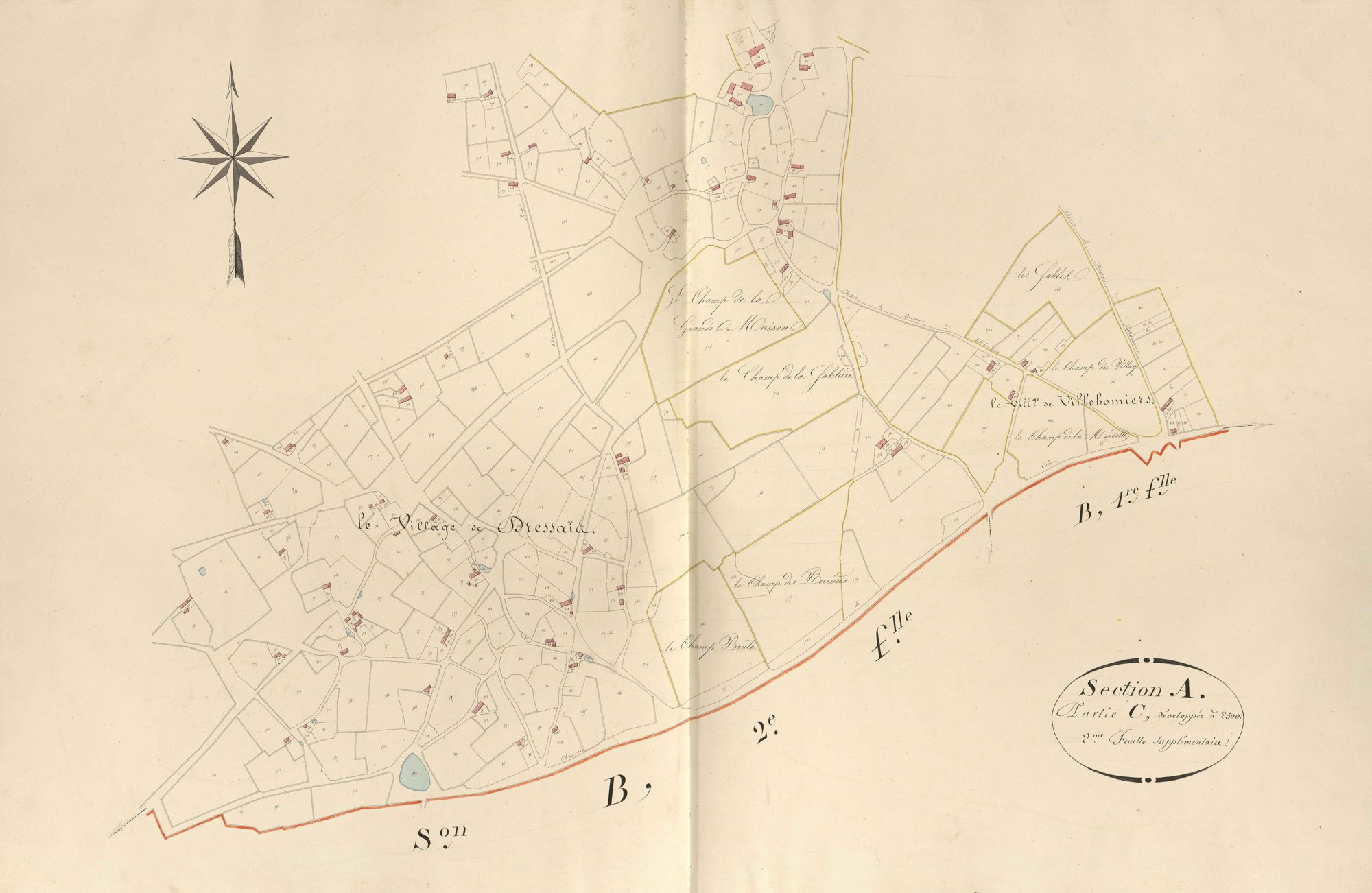 Ardentes - Section D, 2e feuille supplémentaire, ancienne section A de Saint-Martin.