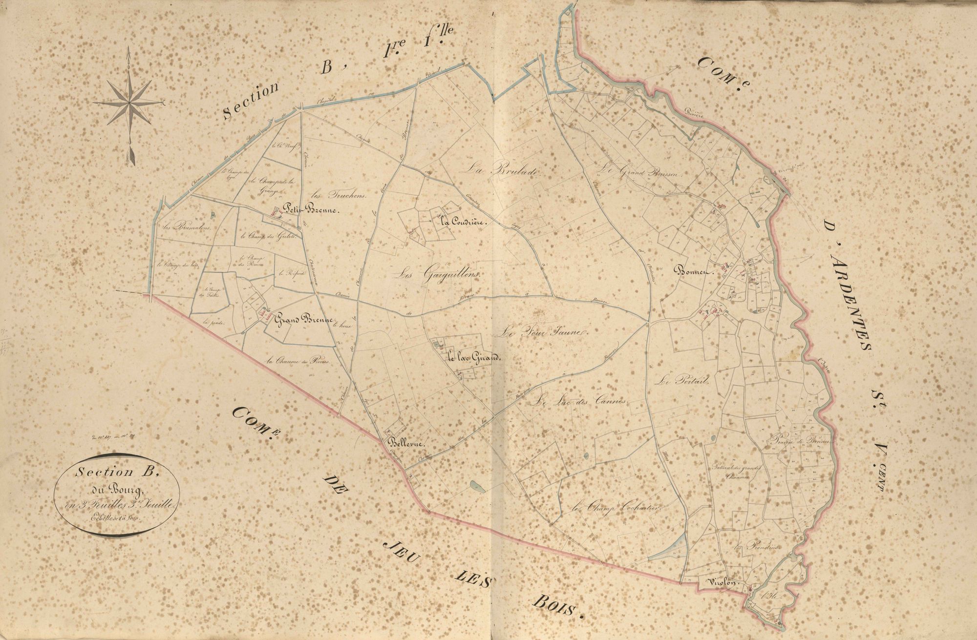 Ardentes - Section E3, dite du Bourg, ancienne section B2 de Saint-Martin.