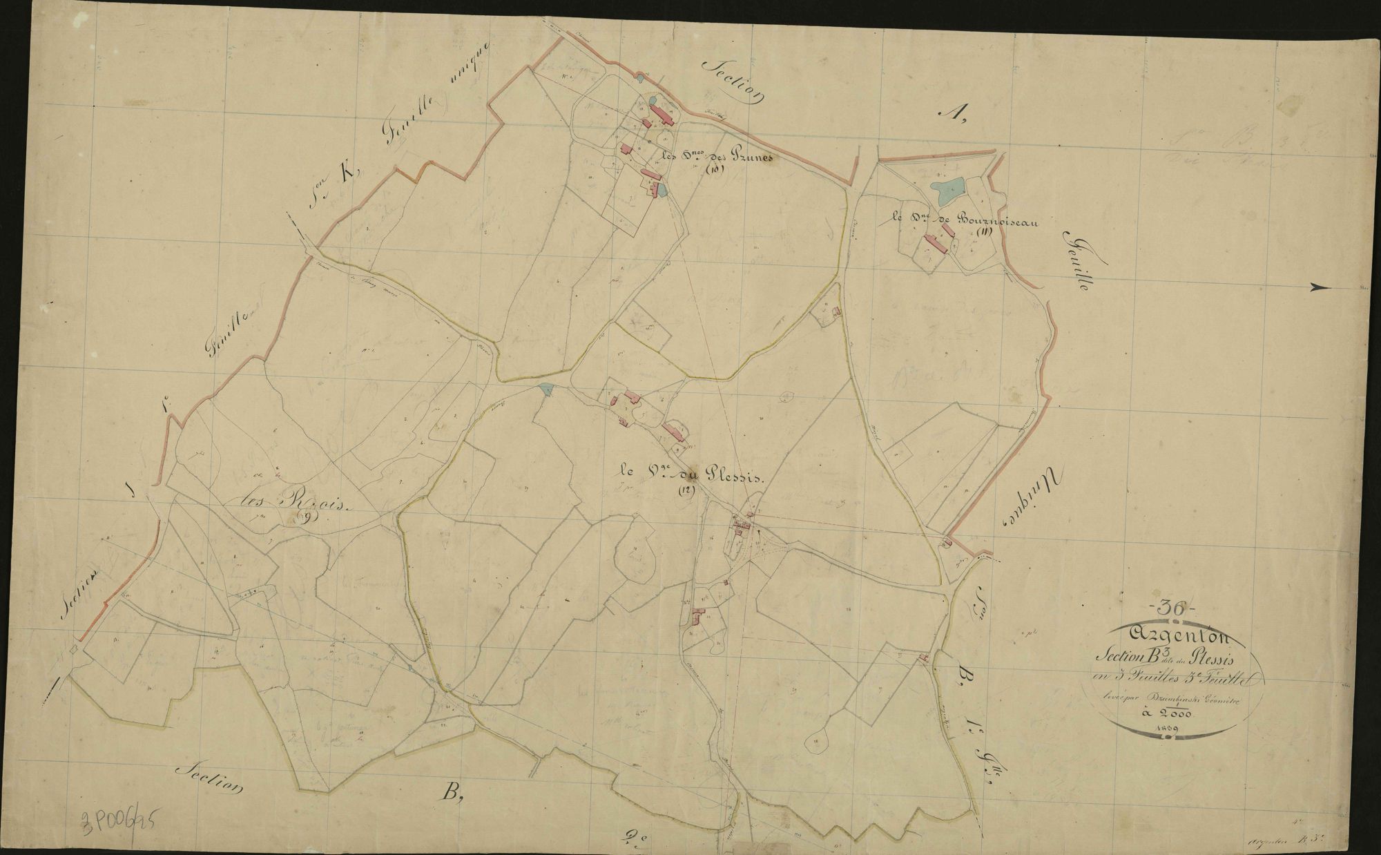 Argenton-sur-Creuse - Section B3, dite du Plessis.