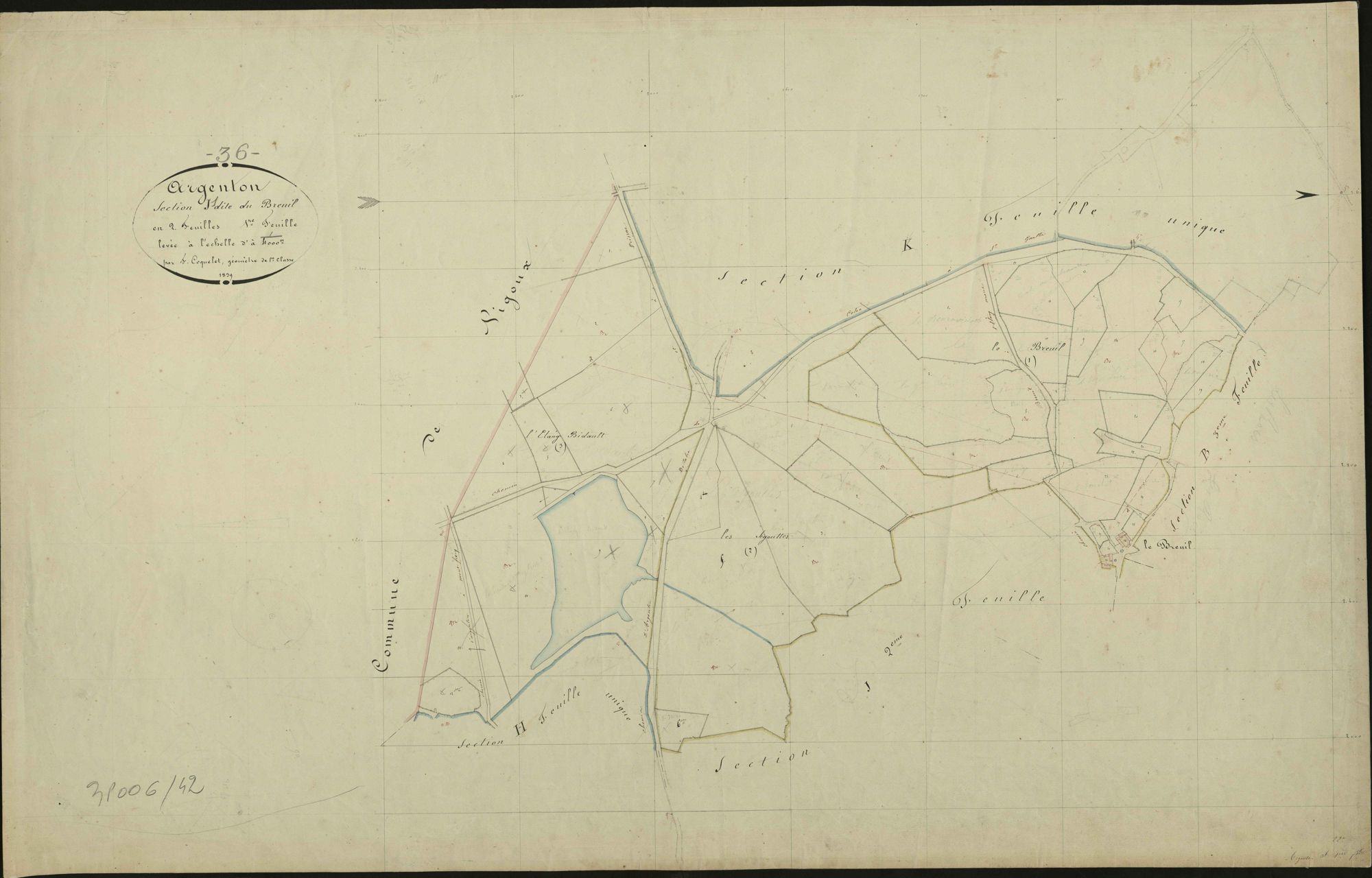Argenton-sur-Creuse - Section J1, dite du Breuil.