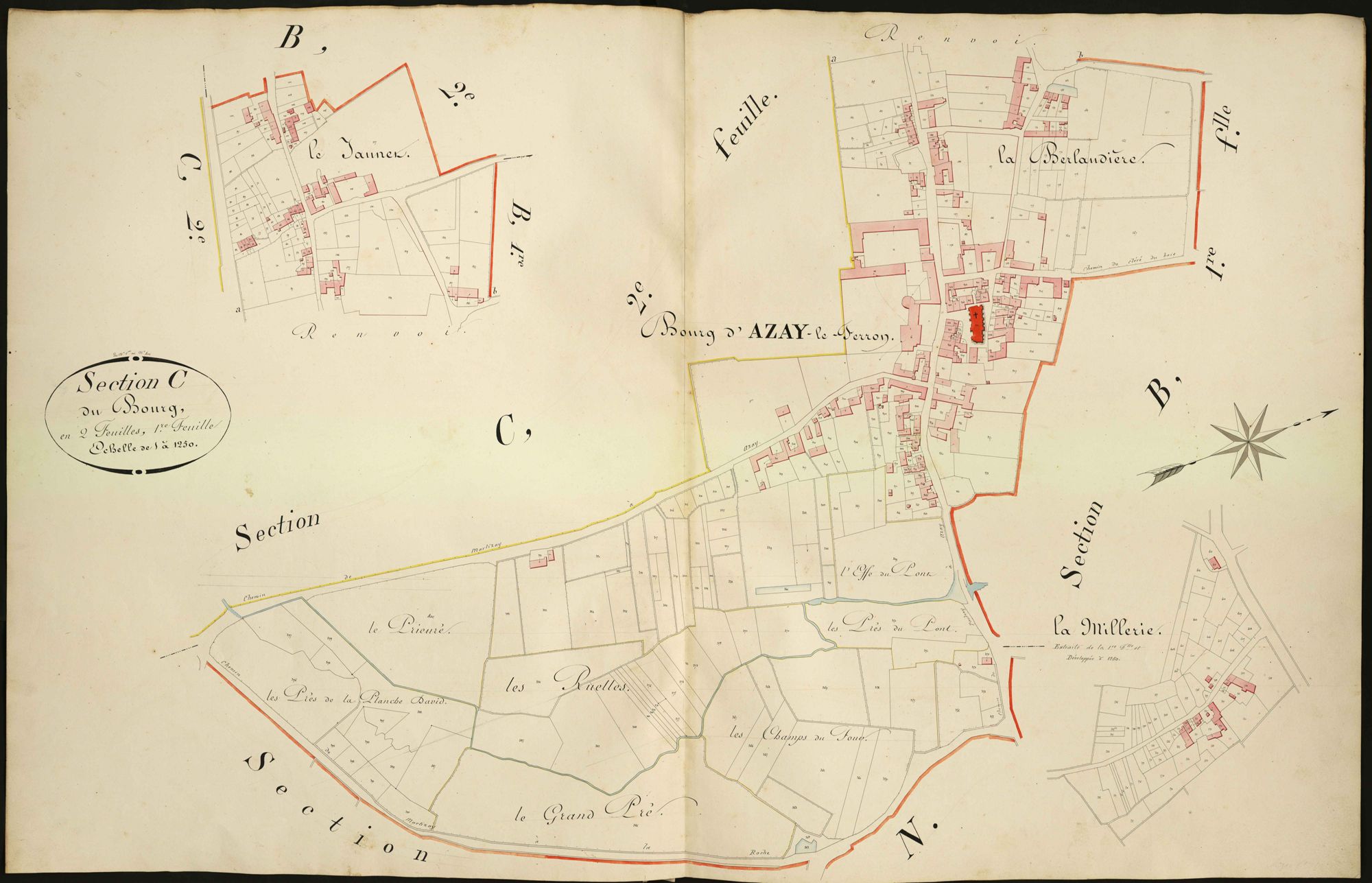 Azay-Le-Ferron - Section C1, dite du Bourg.