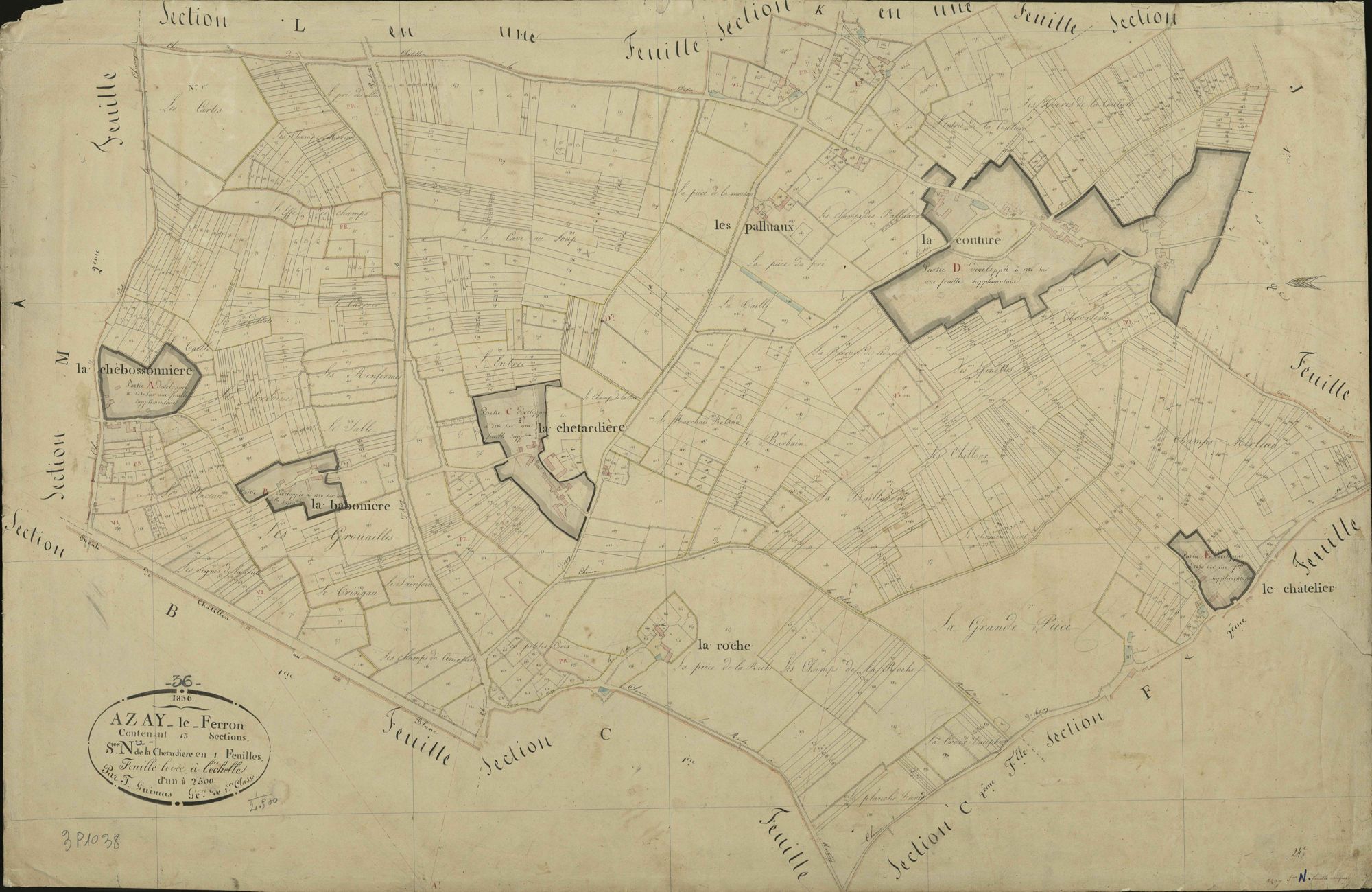 Azay-Le-Ferron - Section N, dite de la Chetardière.
