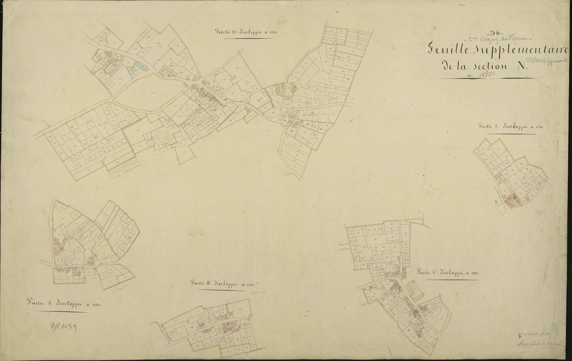 Azay-Le-Ferron - Section N, feuille supplémentaire.