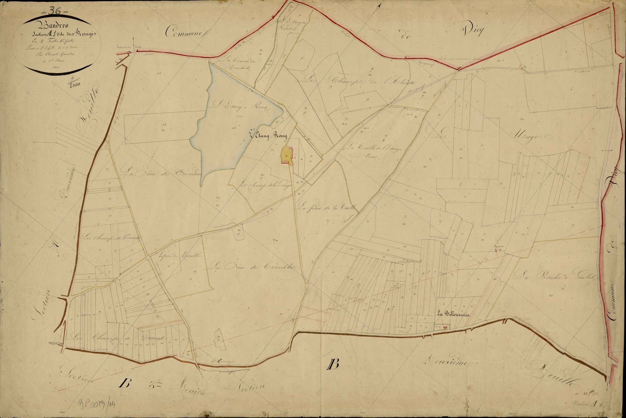 Baudres - Section A1, dite des Rougis.