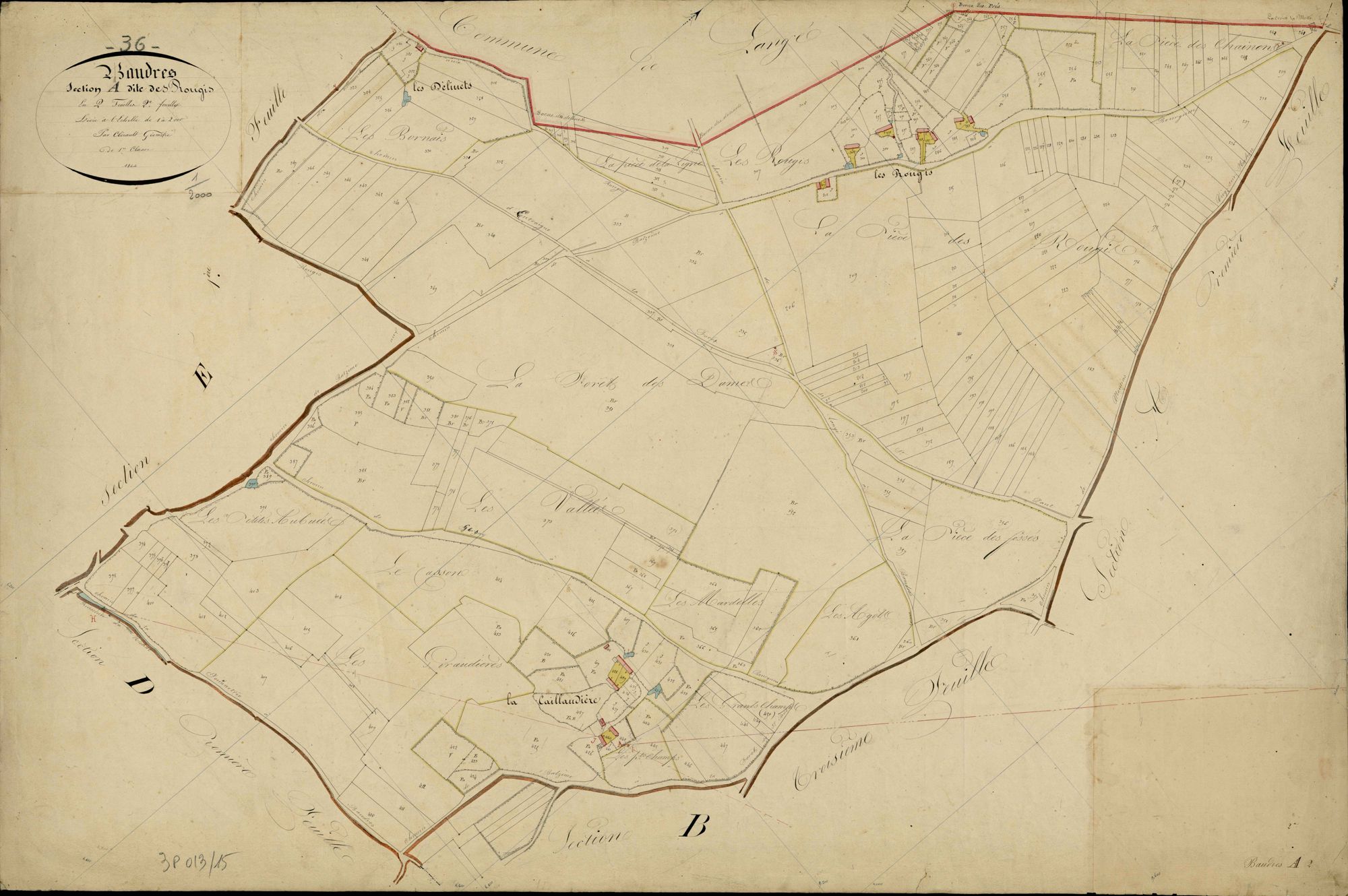 Baudres - Section A2, dite des Rougis.