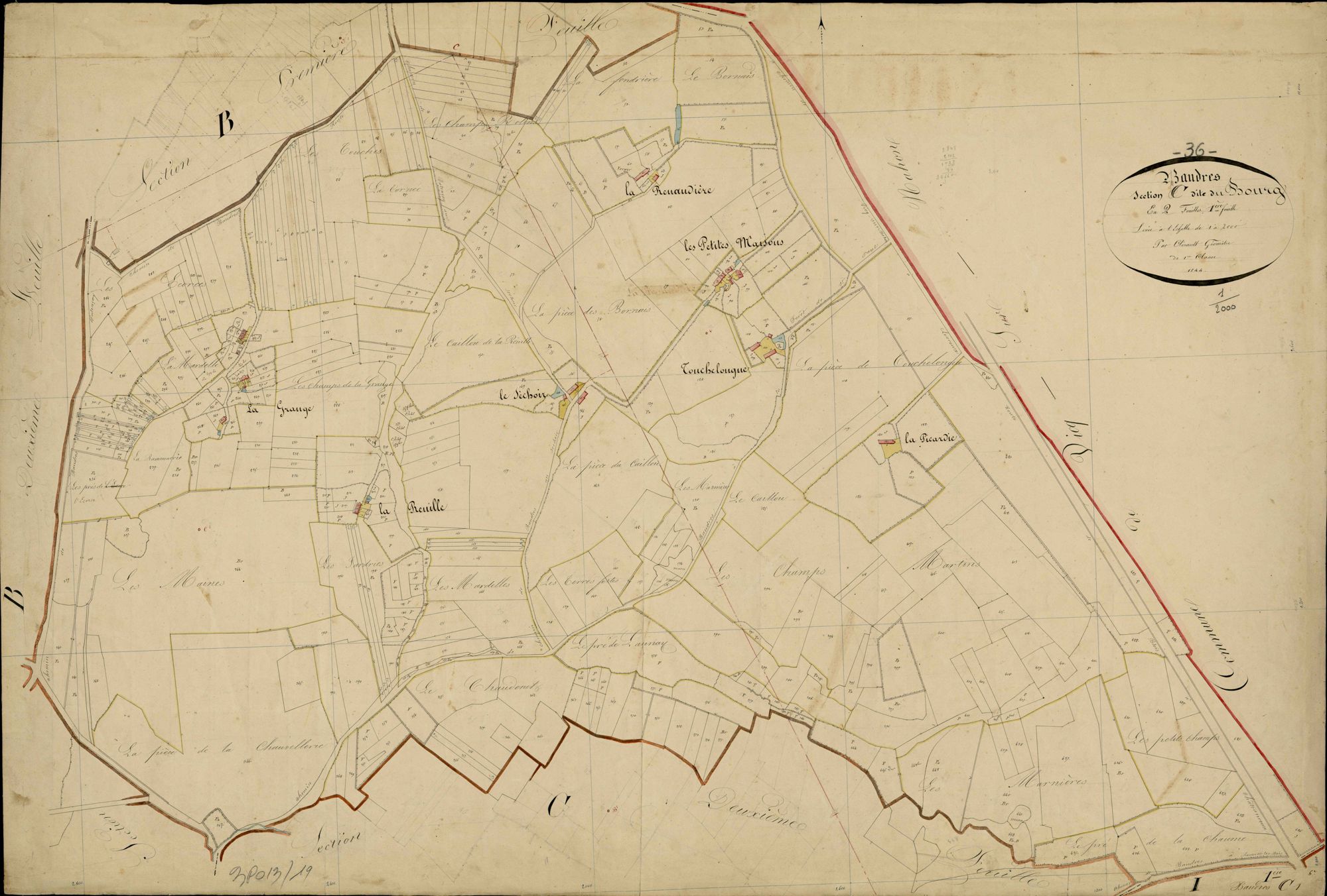 Baudres - Section C1, dite du Bourg.