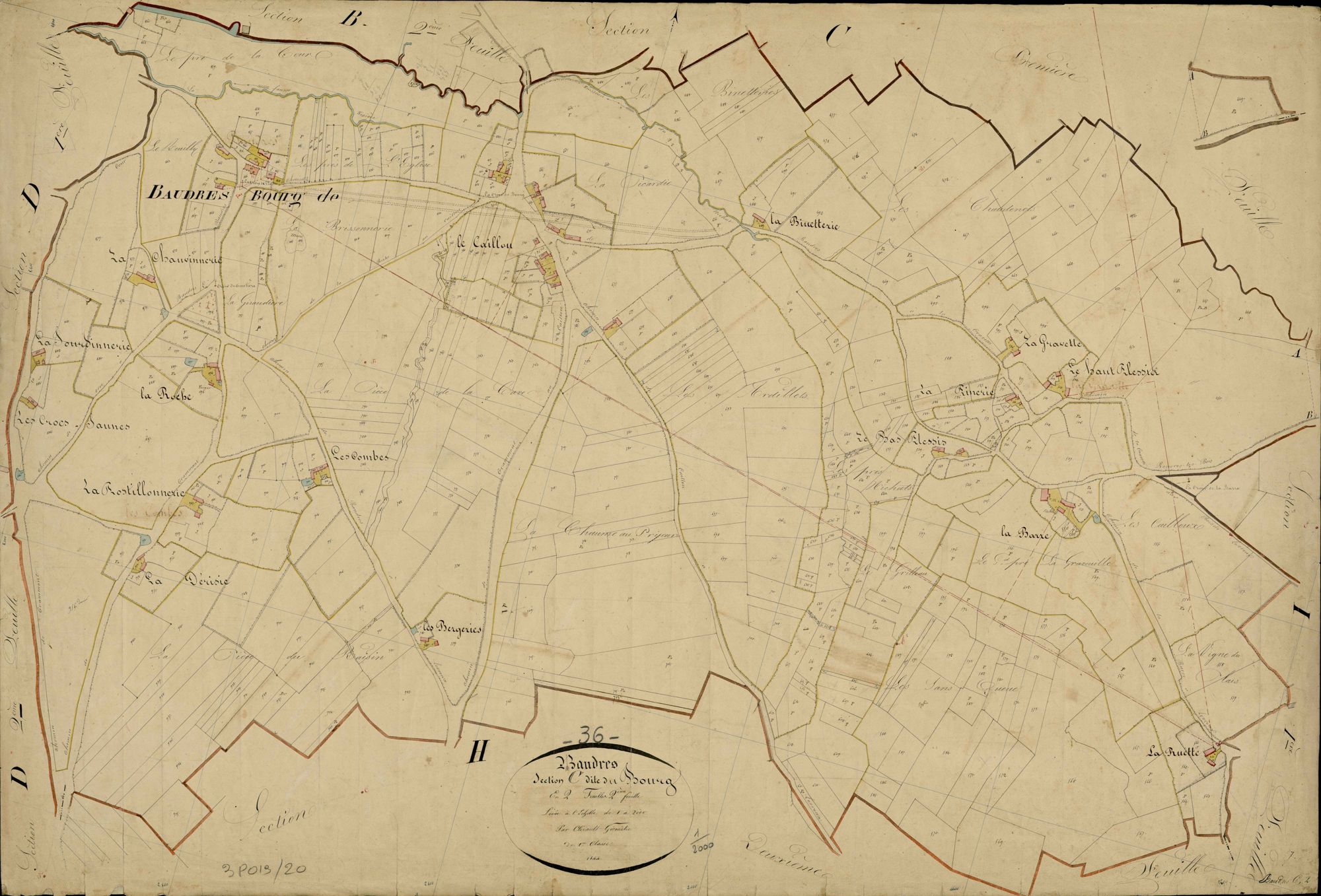 Baudres - Section C2, dite du Bourg.