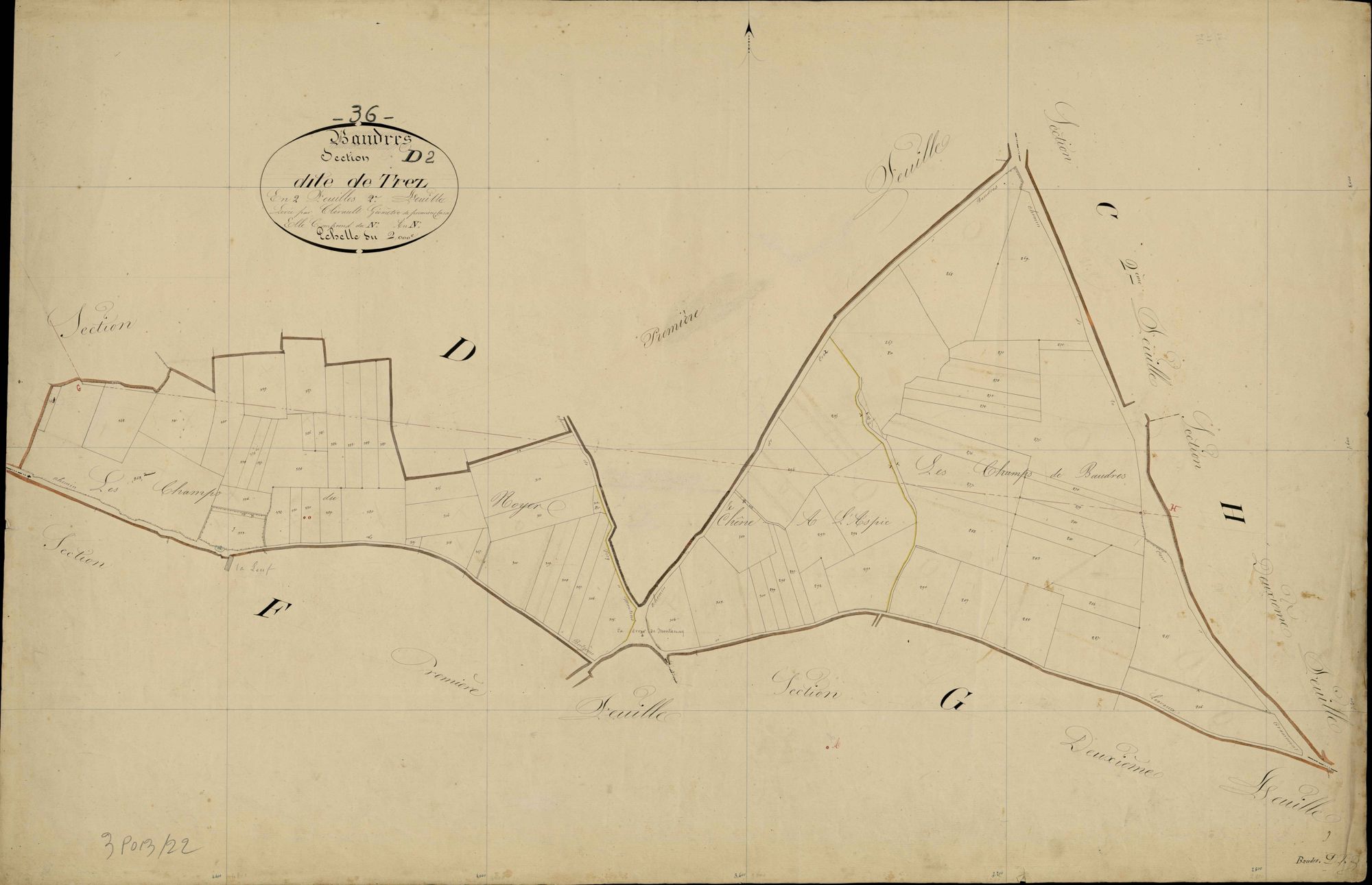 Baudres - Section D2, dite de Trez.