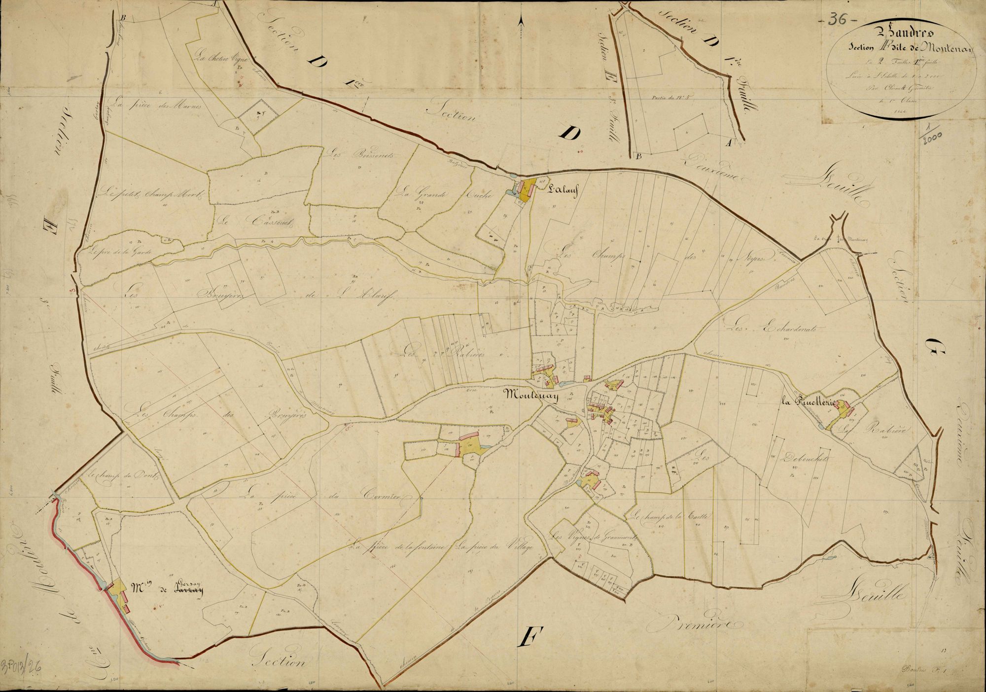 Baudres - Section F1, dite de Montenay.