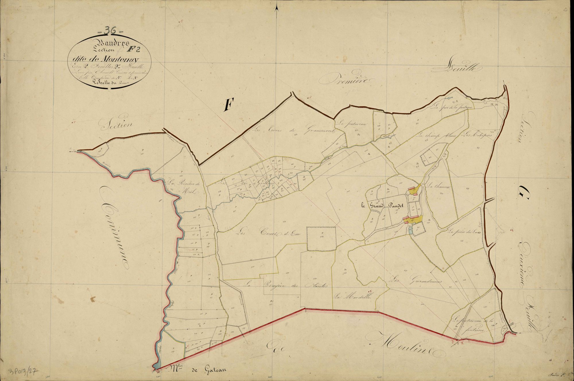 Baudres - Section F2, dite de Montenay.