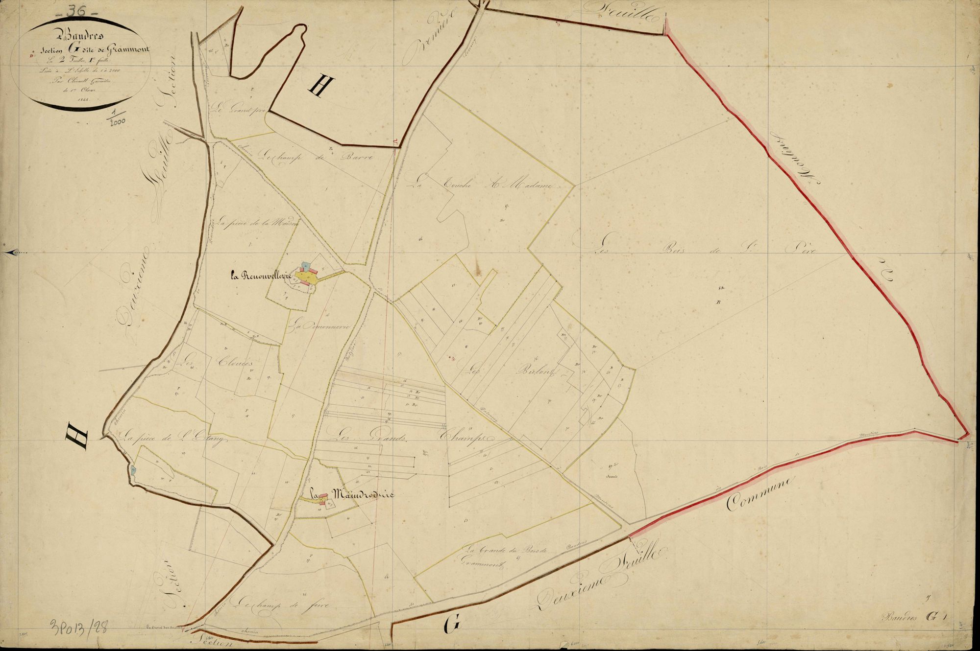 Baudres - Section G1, dite de Grammont.