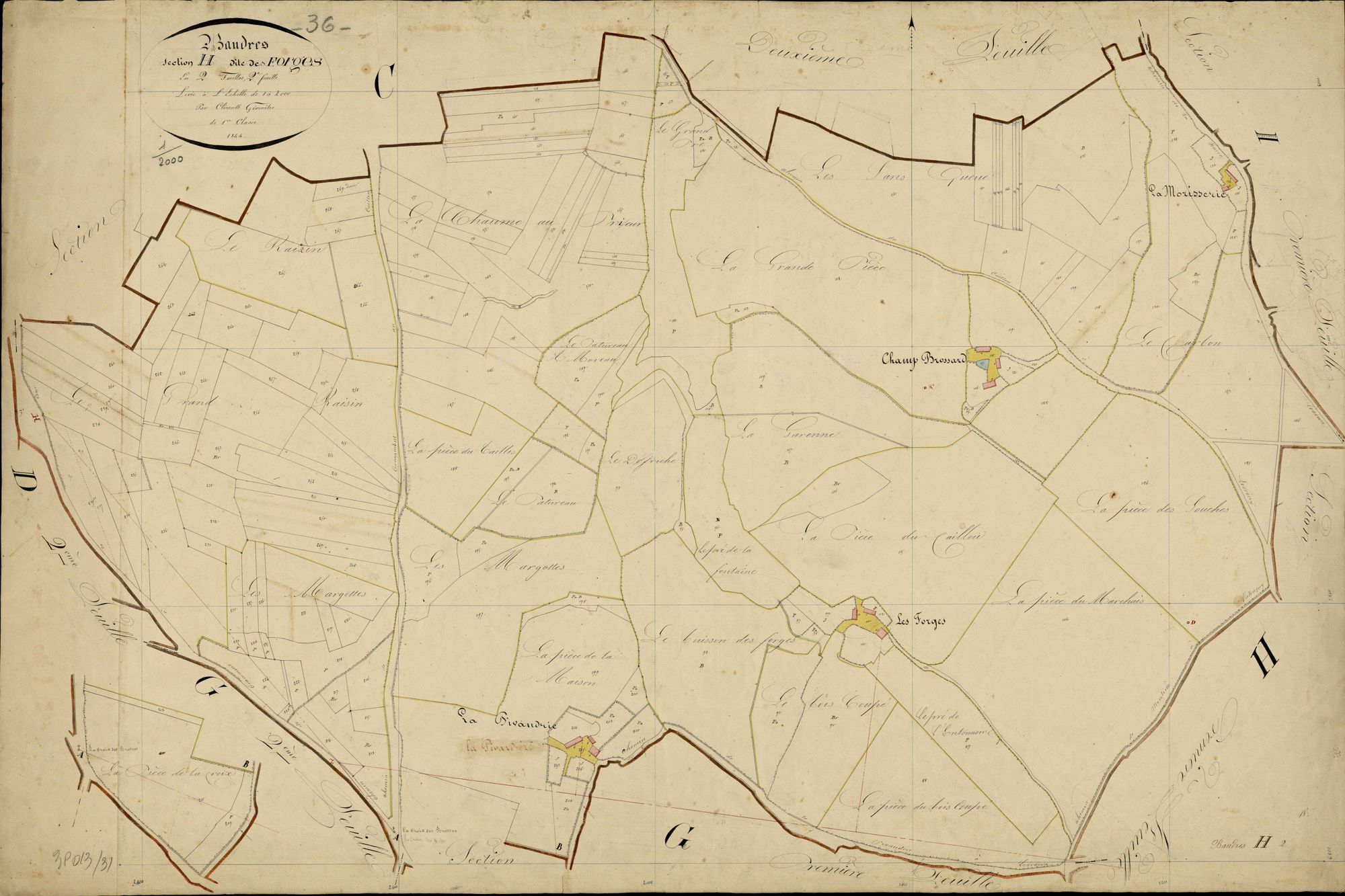 Baudres - Section H2, dite des Forges.