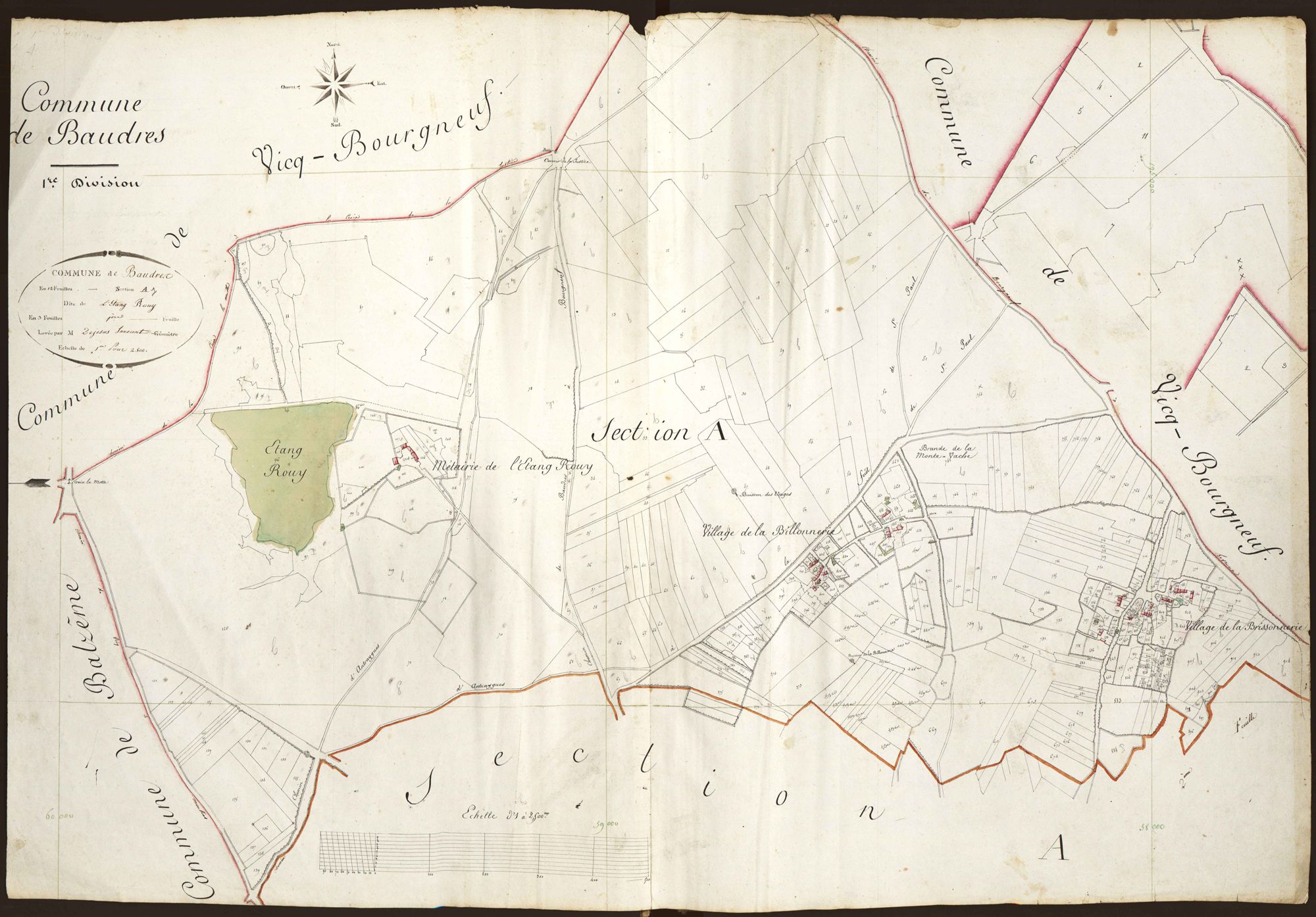 Baudres - Section A1, dite de l'étang Rouy.